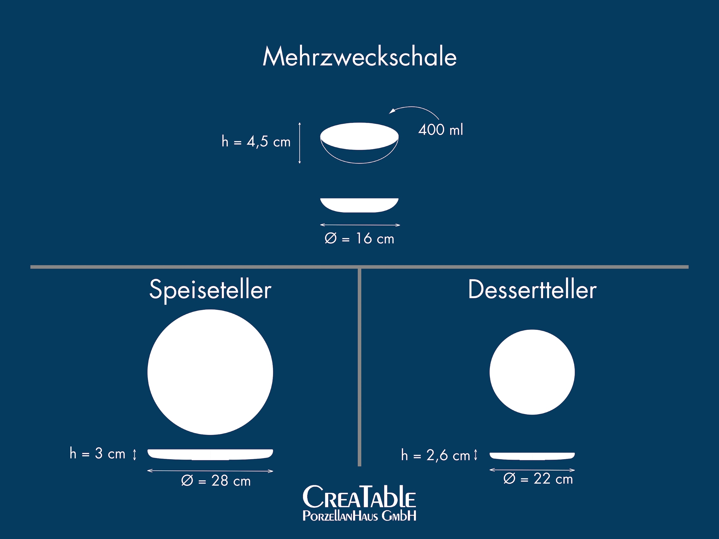CreaTable Teller-Set »Yuki, Geschirr-Set, 12-tlg.« Sanfter Weißton, Spülmaschinengeeignet, mikrowellengeeignet