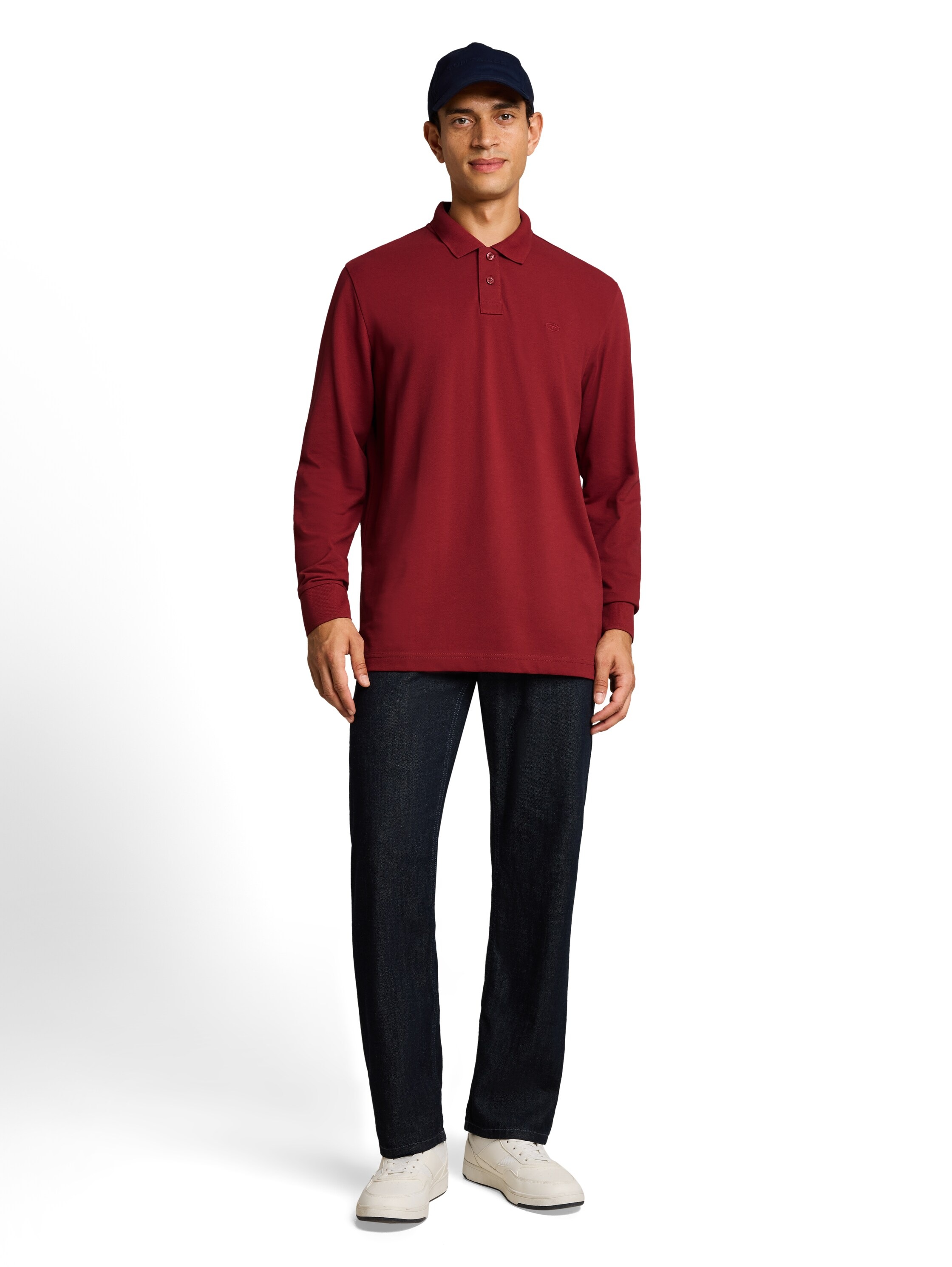 TOM TAILOR Langarm-Poloshirt mit Logo-Stickerei