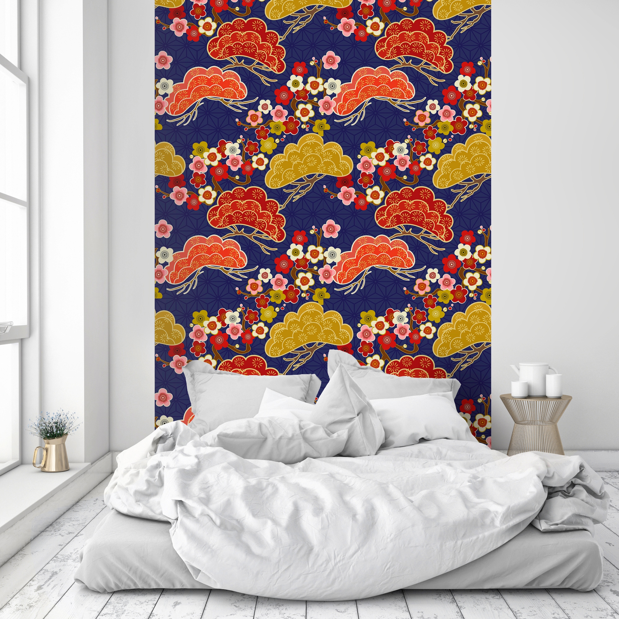 queence Vinyltapete »Heidi«, bedruckt-Motiv-botanisch-floral-gemustert-natürlich, 90x250cm, selbstklebend, kinderleichte Anbringung, Sticker