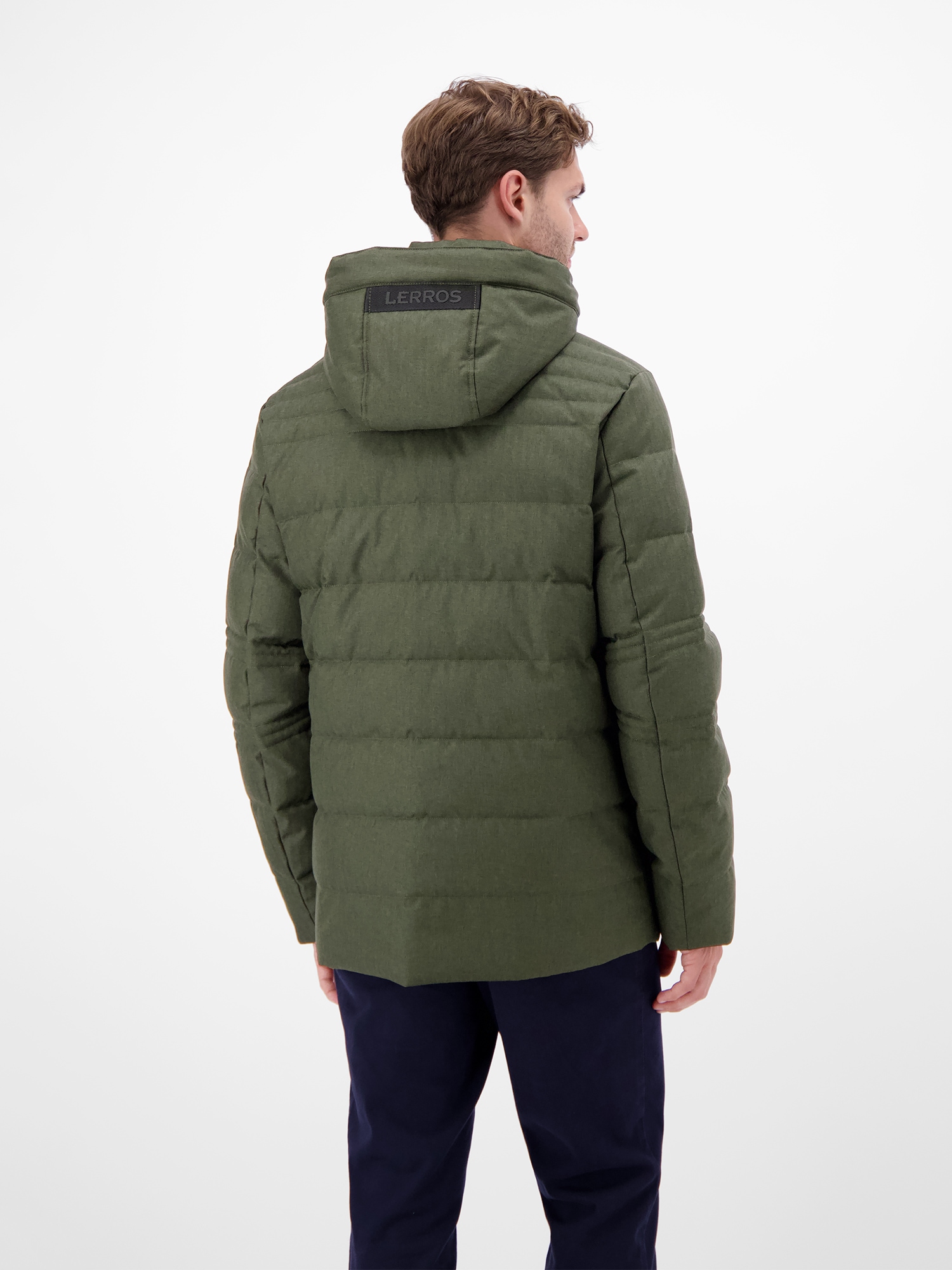 LERROS Steppjacke »LERROS Herren Fieldjacket in Woll-Optik«, mit Kapuze, Wasser- und windabweisend, atmungsaktiv