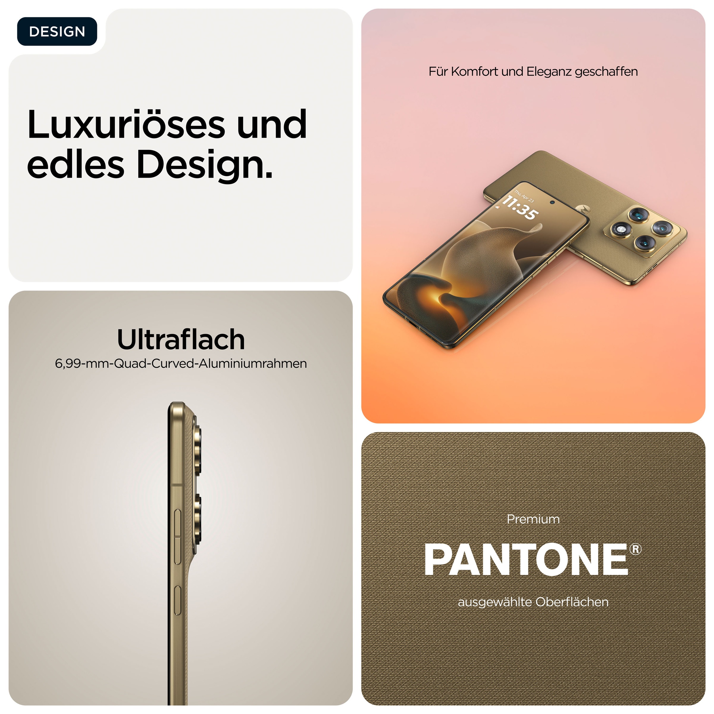 Motorola Smartphone »Signature« PANTONE® Martini Olive Super-HD+-Display, Corning Gorilla Glass Victus2, 90W-TurboPower