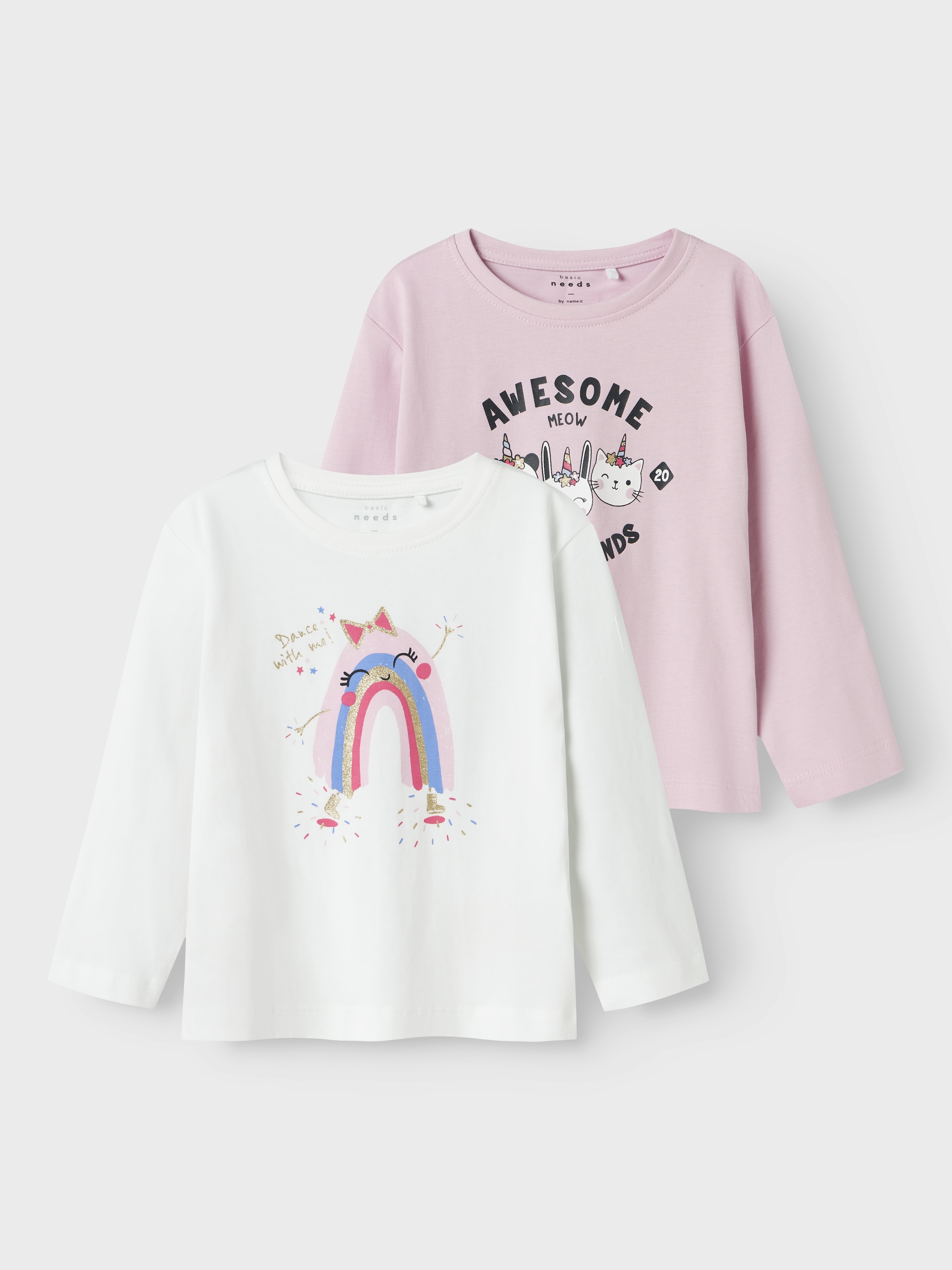 Name It Langarmshirt »NMFVEEN 2P LS NREG TOP«, (Packung, 2 tlg.)