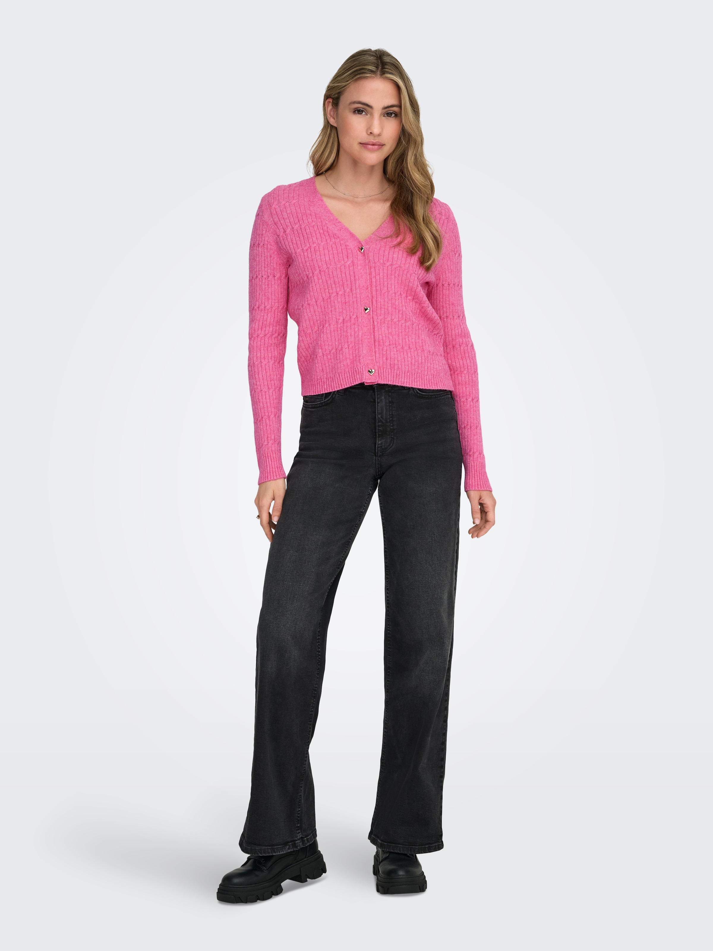 ONLY Strickjacke »ONLKATIA LS CABLE V-NECK CARDIGAN CC KNT«