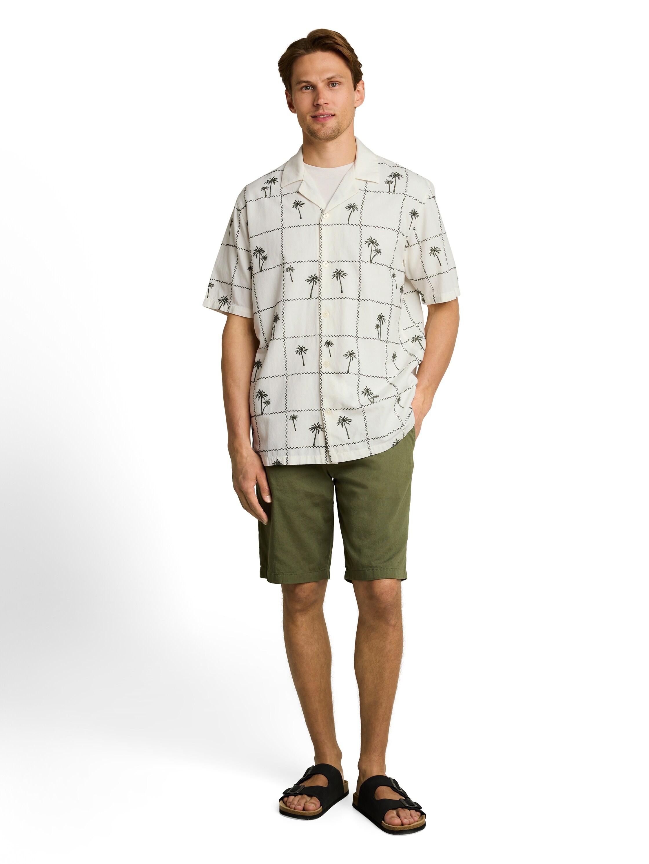 TOM TAILOR Denim Kurzarmshirt Sommerhemd mit Stickereien