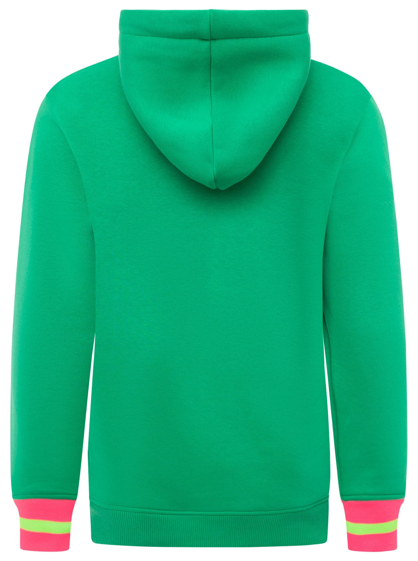 Zwillingsherz Hoodie »"SMILE"«, große Stickerei, gestreifte Bündchen, Fronttasche, Kapuze
