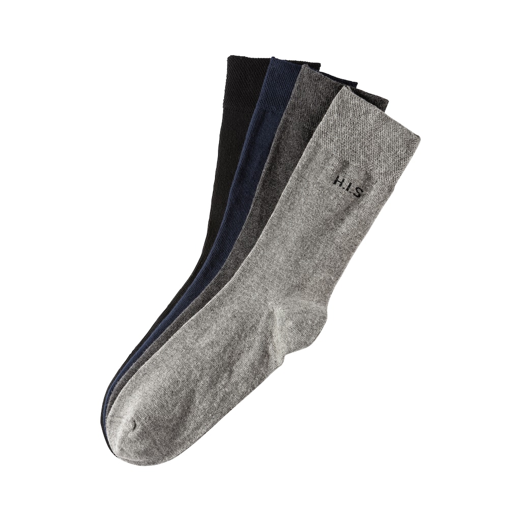 H.I.S Socken, (4 Paar), mit druckfreiem Bündchen