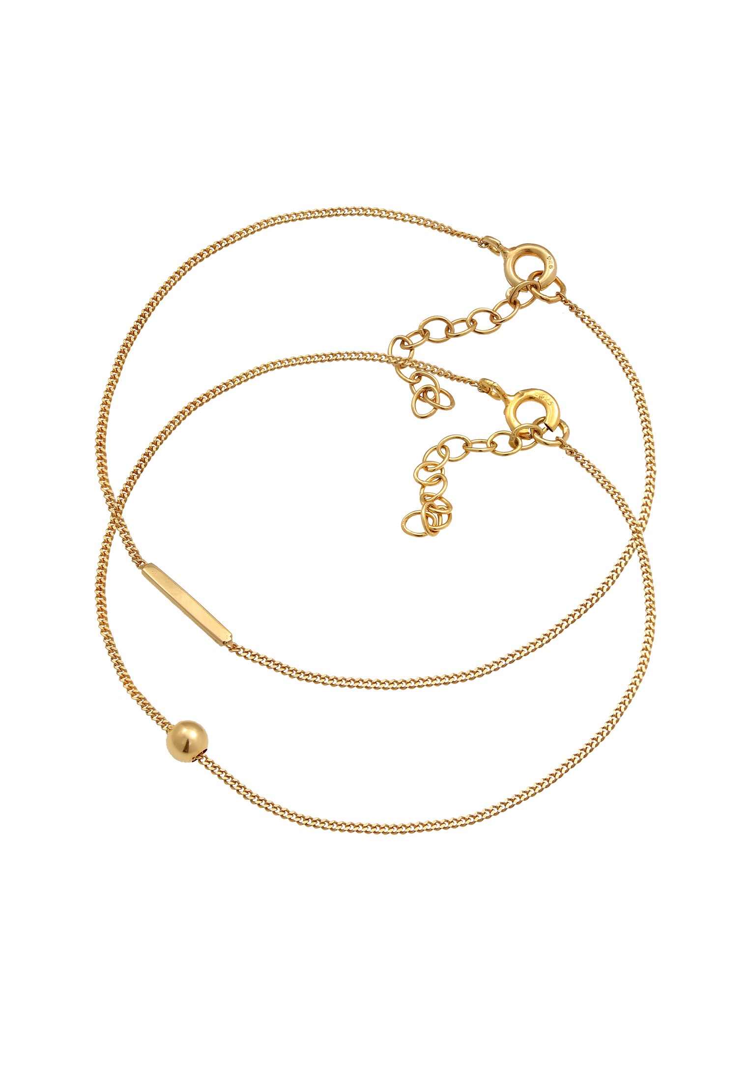 Elli Armketten Set »Armband Armkettchen Set Geo Stab Ball (2 tlg) 925 Silber«