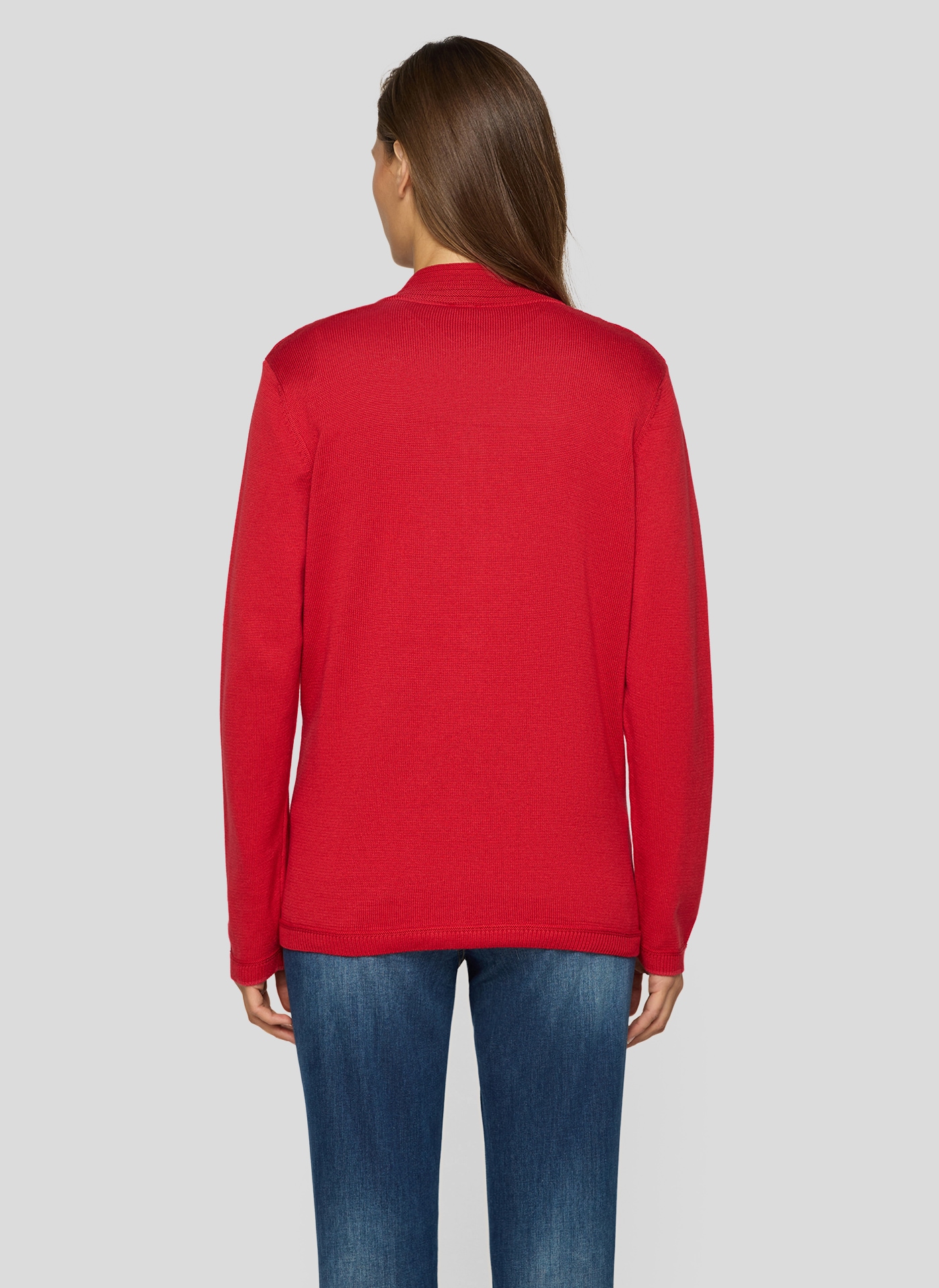 Rabe Strickjacke mit Reißverschluss und Stehkragen