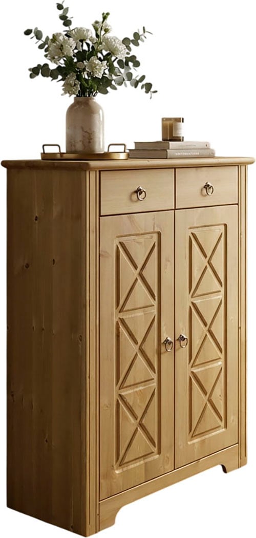 OTTO home Kommode »Hugo« B/T/H: 74/38/100 cm,  aus massiver Kiefer, Breite 74 cm,  2 Schubladen, FSC® zertifiziert