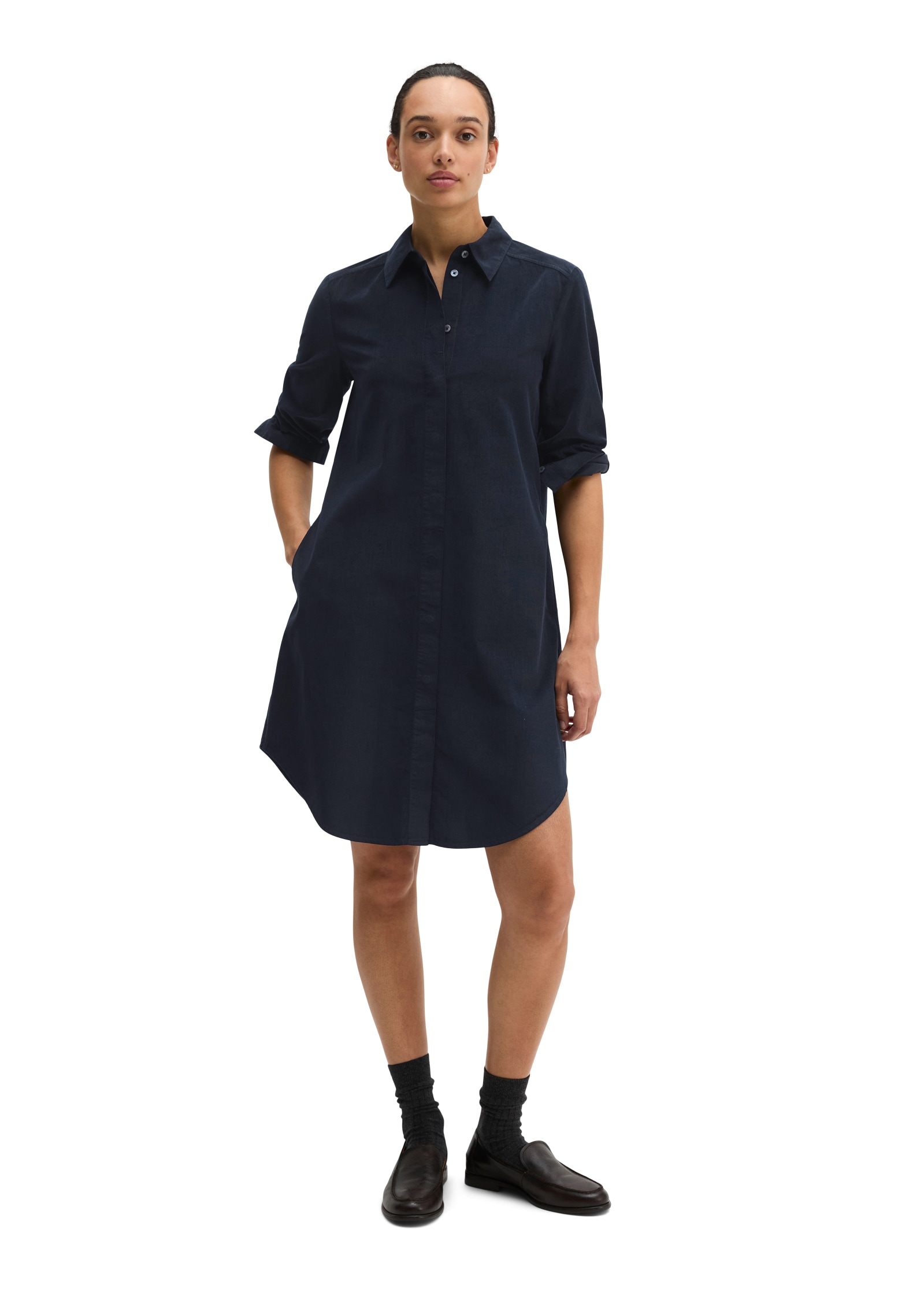 Marc O'Polo Hemdblusenkleid Eingrifftaschen aus weichem Cord