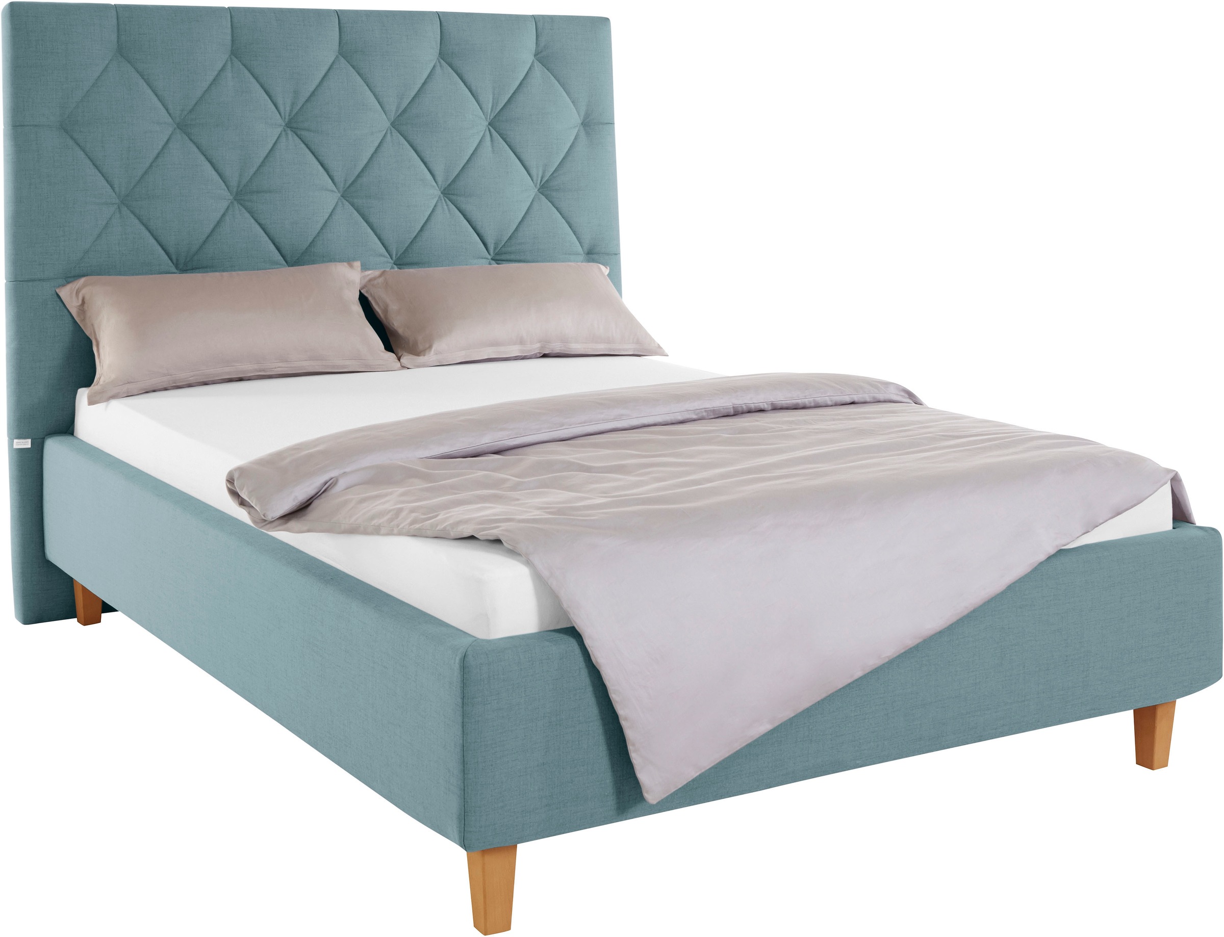 Home affaire Polsterbett »Sunley 140«, Kreuzsteppung, Kopfteilhöhe 142 cm, ohne oder mit Matratze/Lattenrost