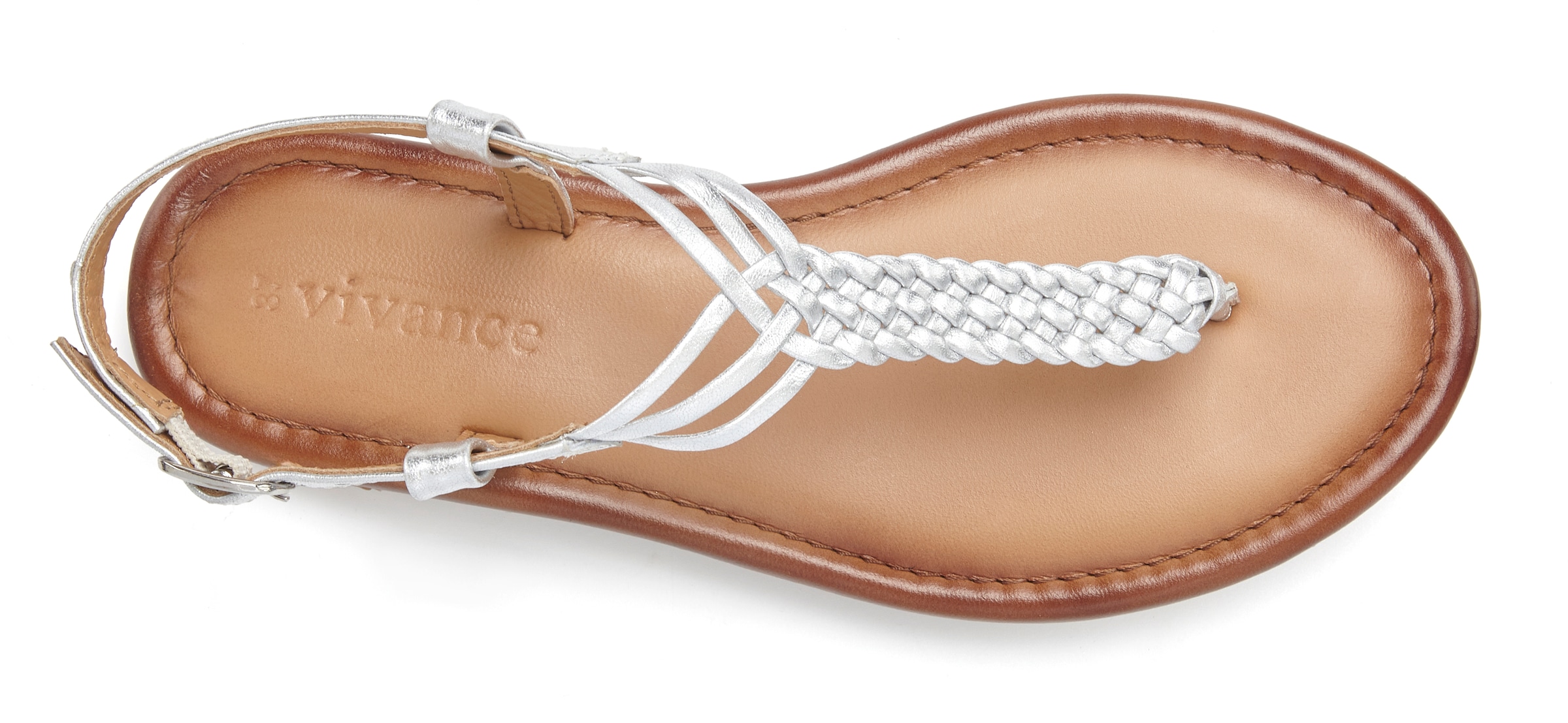 Vivance Zehentrenner »Sandalette, Sommerschuh, Sandale, Ledersandale,«  NEU aus Leder mit Flecht-Optik