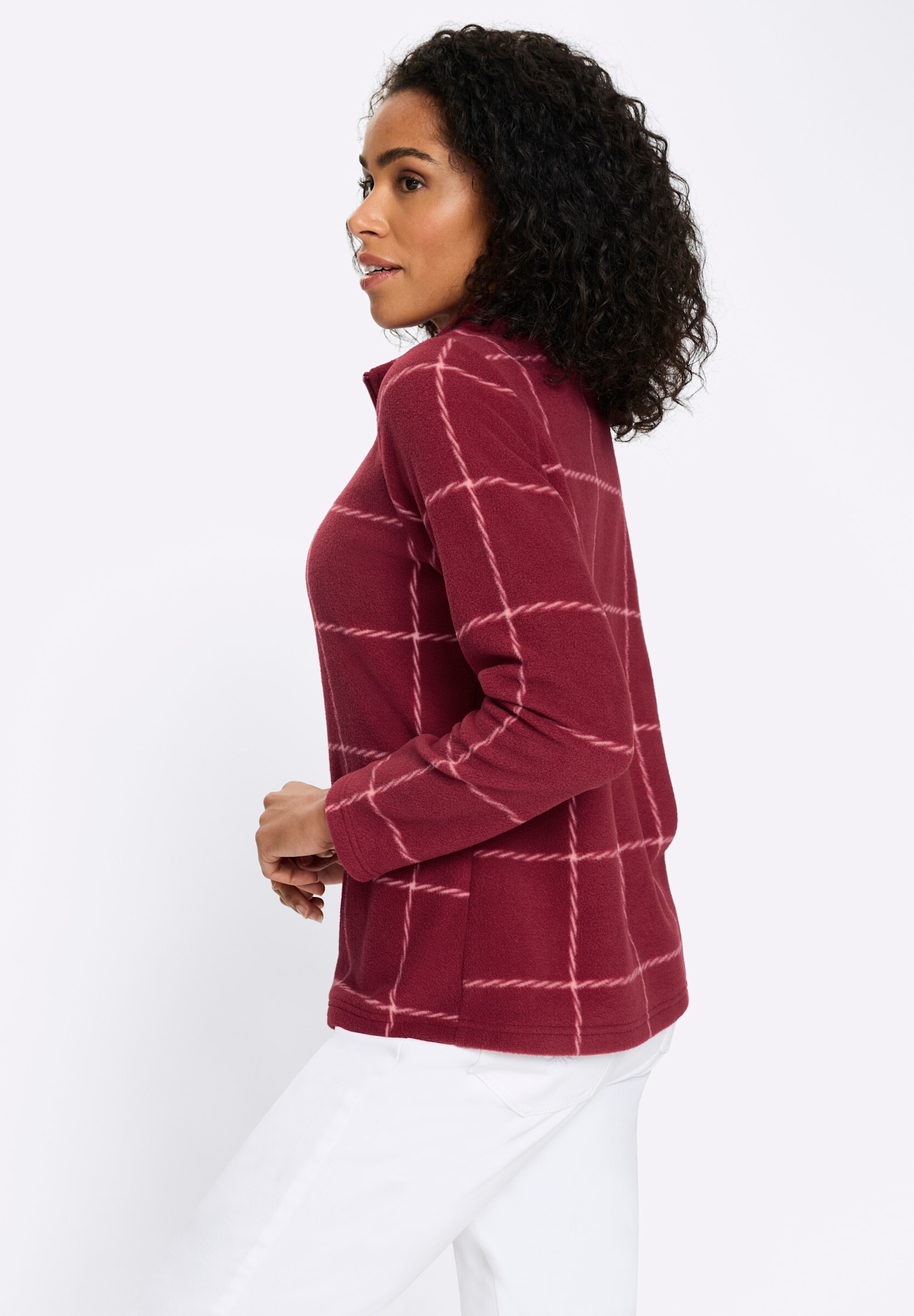 Sieh an! Fleeceshirt »Fleece-Shirt Fleeceshirt mit Karo-Muster«