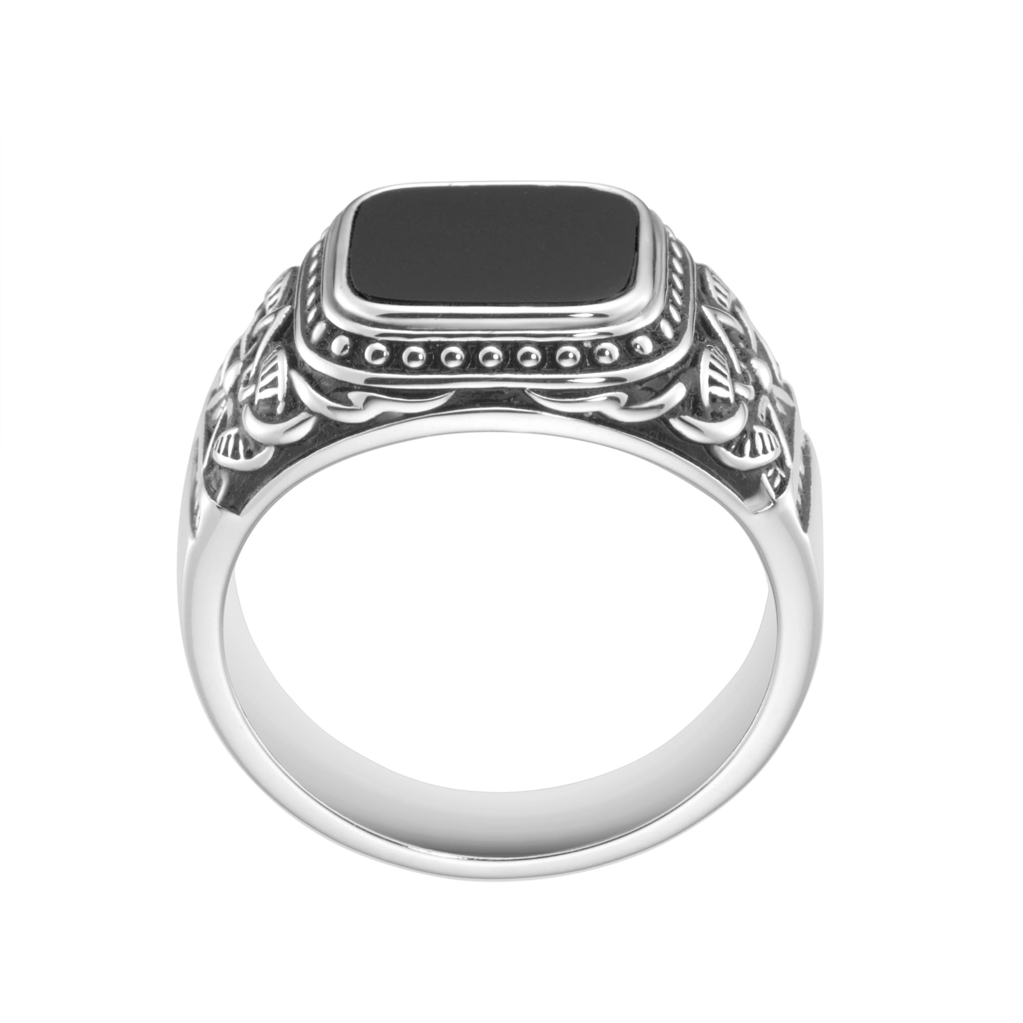 GIORGIO MARTELLO MILANO Silberring »Ring Siegelring mit schwarzer Achat-Einlage, Silber 925«