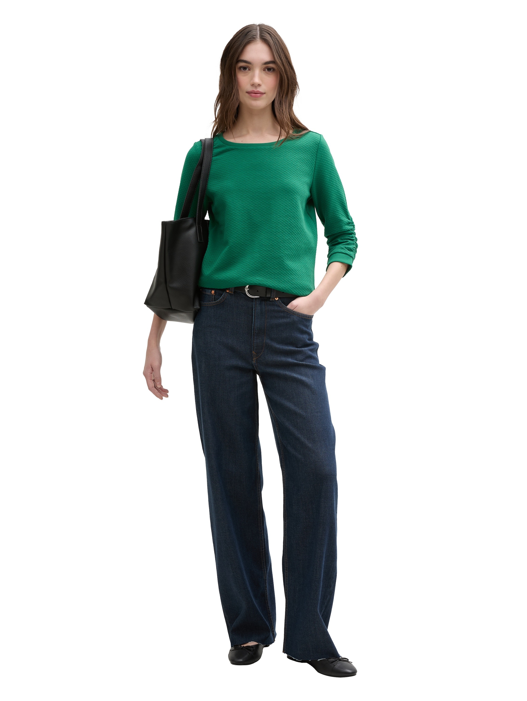 TOM TAILOR Denim Sweatshirt, mit besonderer Materialoberfläche