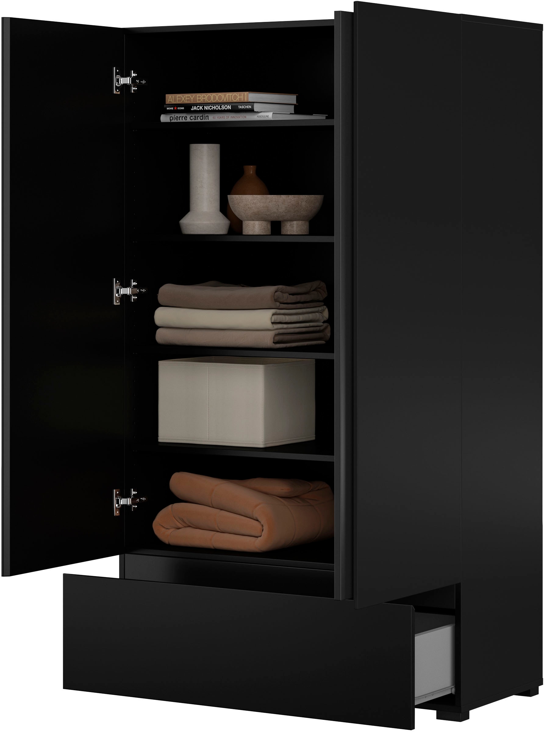 OTTO home Mehrzweckschrank »Cross,Breite 89 cm, Highboard, Universalschrank, Garderobe« Waescheschrank mit viel Stauraum, Einlegeböden verstellbar