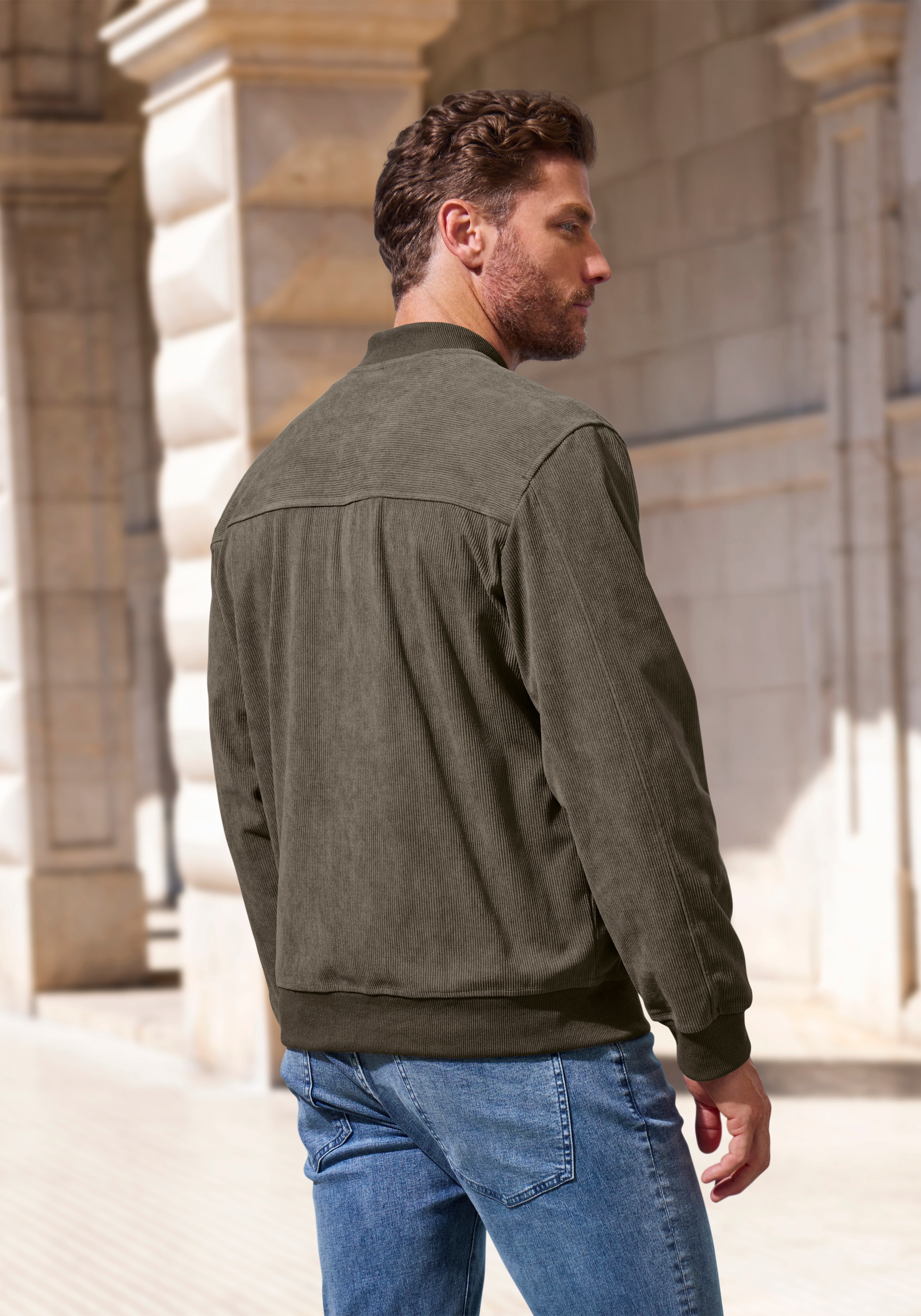 H.I.S Cordjacke »- Blouson mit Reißverschluss« , Pilotenjacke / Übergangsjacke aus Cord, regular fit