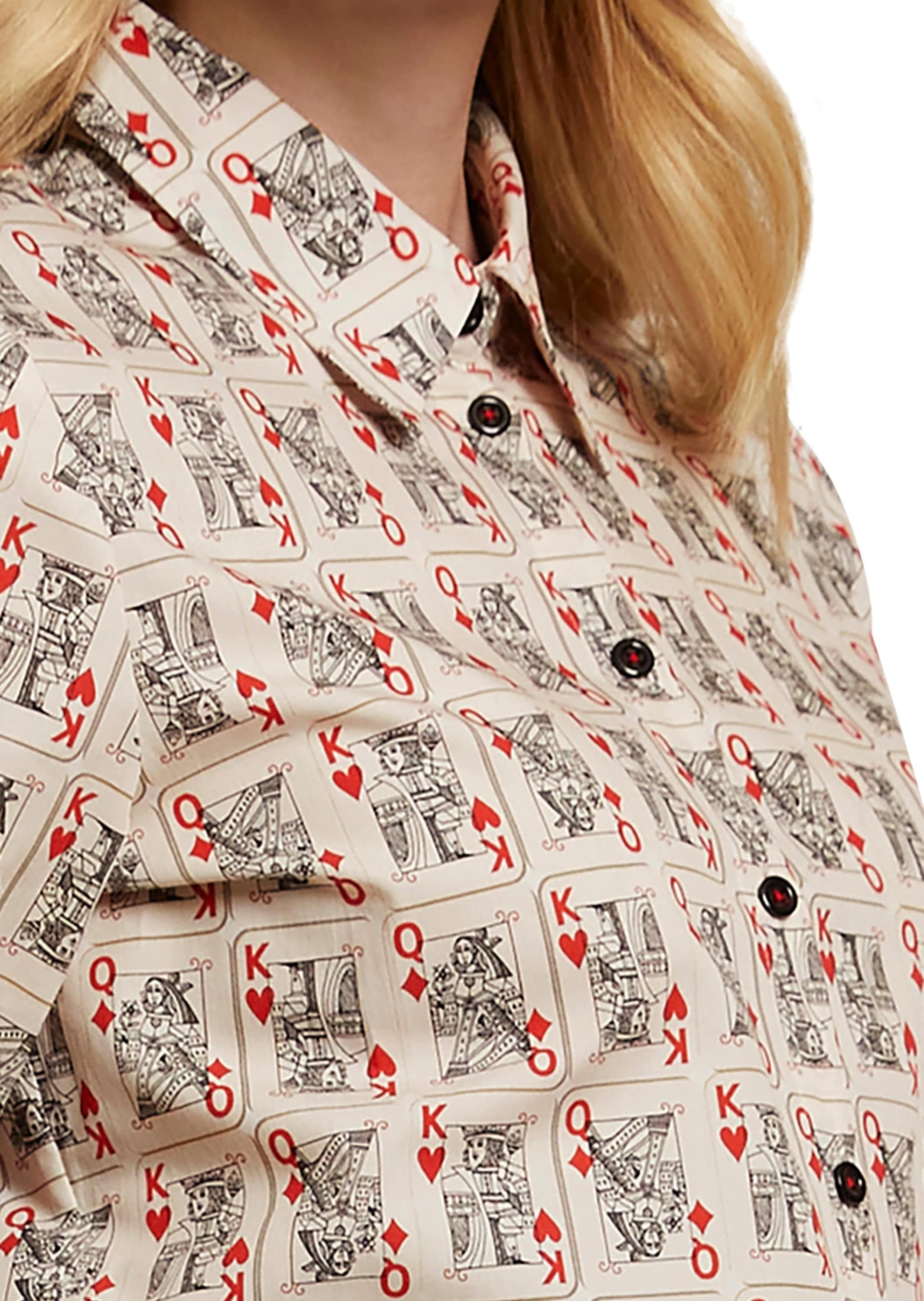 MADELEINE Langarmbluse »Bluse Baumwollbluse mit Kartenspiel-Motiven«