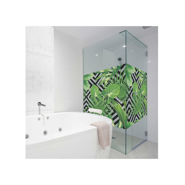 MySpotti Fensterfolie »Look Leaves'n'Cevron«, halbtransparent,  glattstatisch haftend, 90 x 100 cm, statisch haftend online kaufen