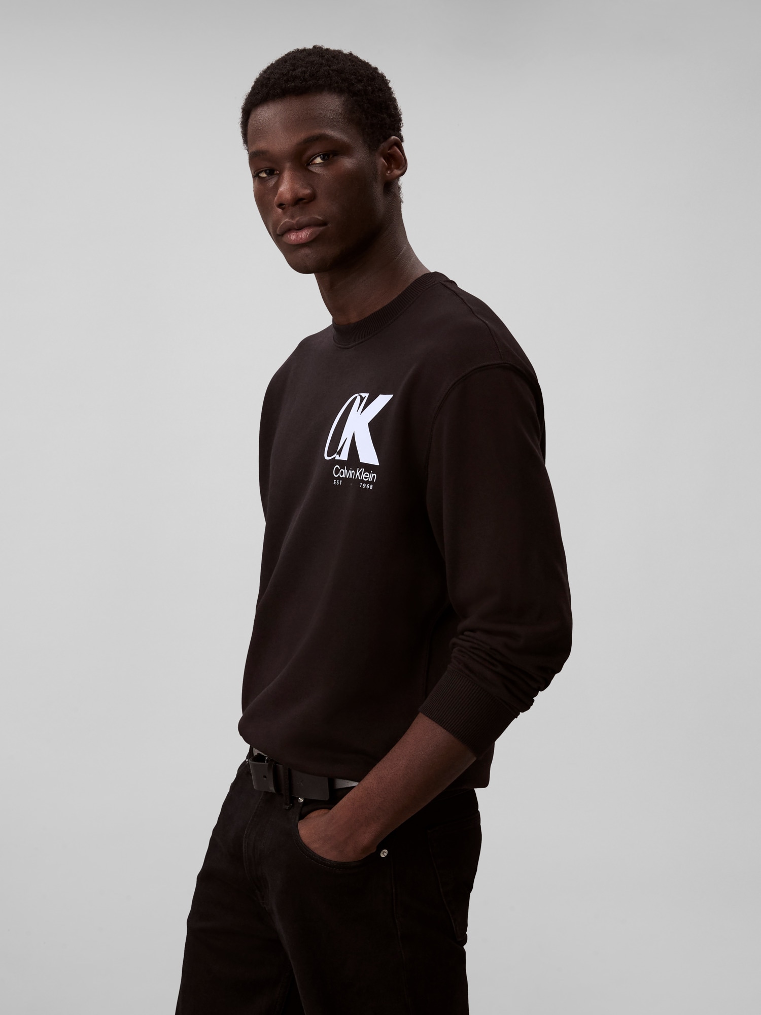 Calvin Klein Sweatshirt »LS EU 350TERRY CK OVERLAP GRAPHI«, Rundhalsausschnitt, regular fit