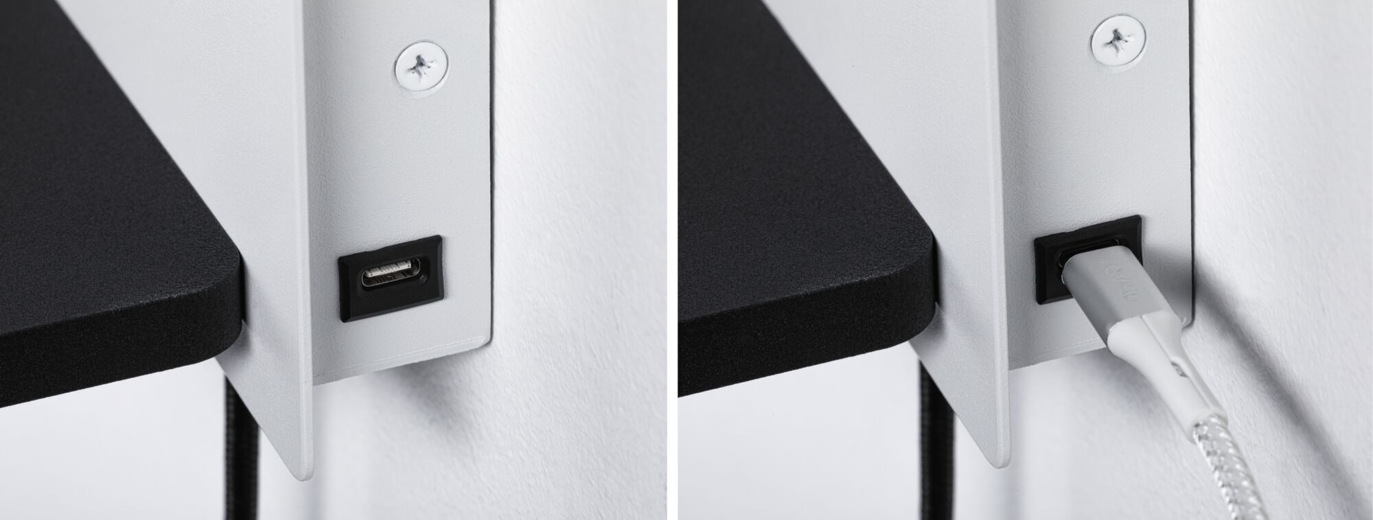 Paulmann LED Wandleuchte »Serra 2700K 650lm / 200lm 230V 5,5 / 1x2,6W« 1 Stk. Warmweiß Bettleuchte, USB C, dimmbar