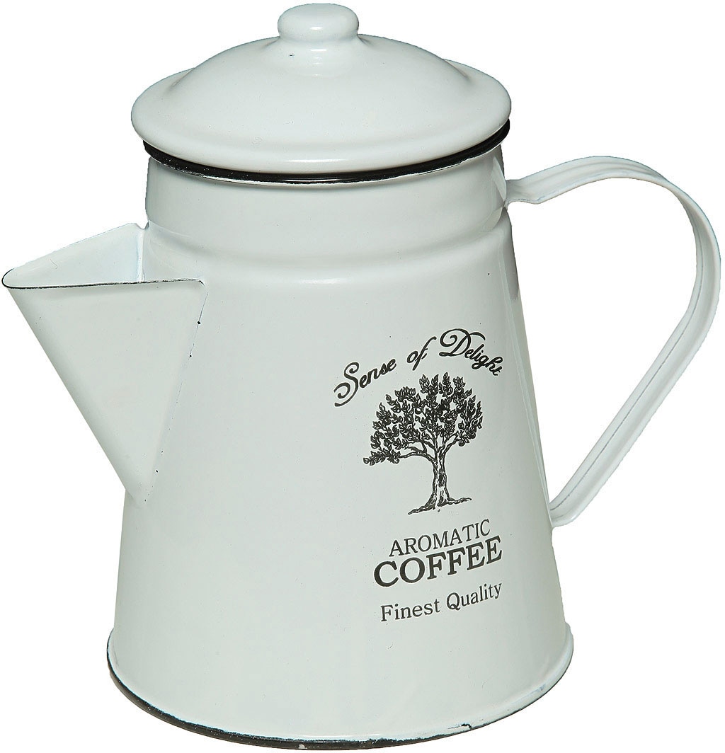 Kanne »Kaffeekanne aus Emaille in Antikweiß«, (1)