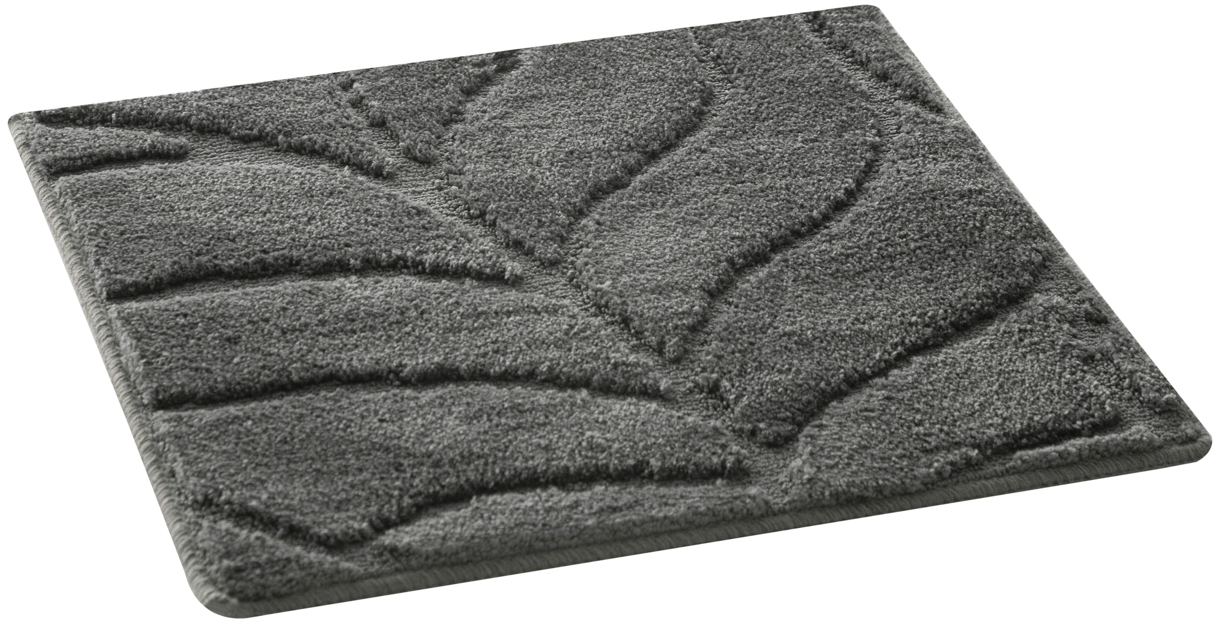 my home Badematte »Epense, Badvorleger, Badezimmer Teppich, Duschvorleger«, rutschhemmend beschichtet, fußbodenheizungsgeeignet-schnell trocknend, Badteppich, Uni Farben, Blätter, Blattstruktur, Hoch-Tief Effekt