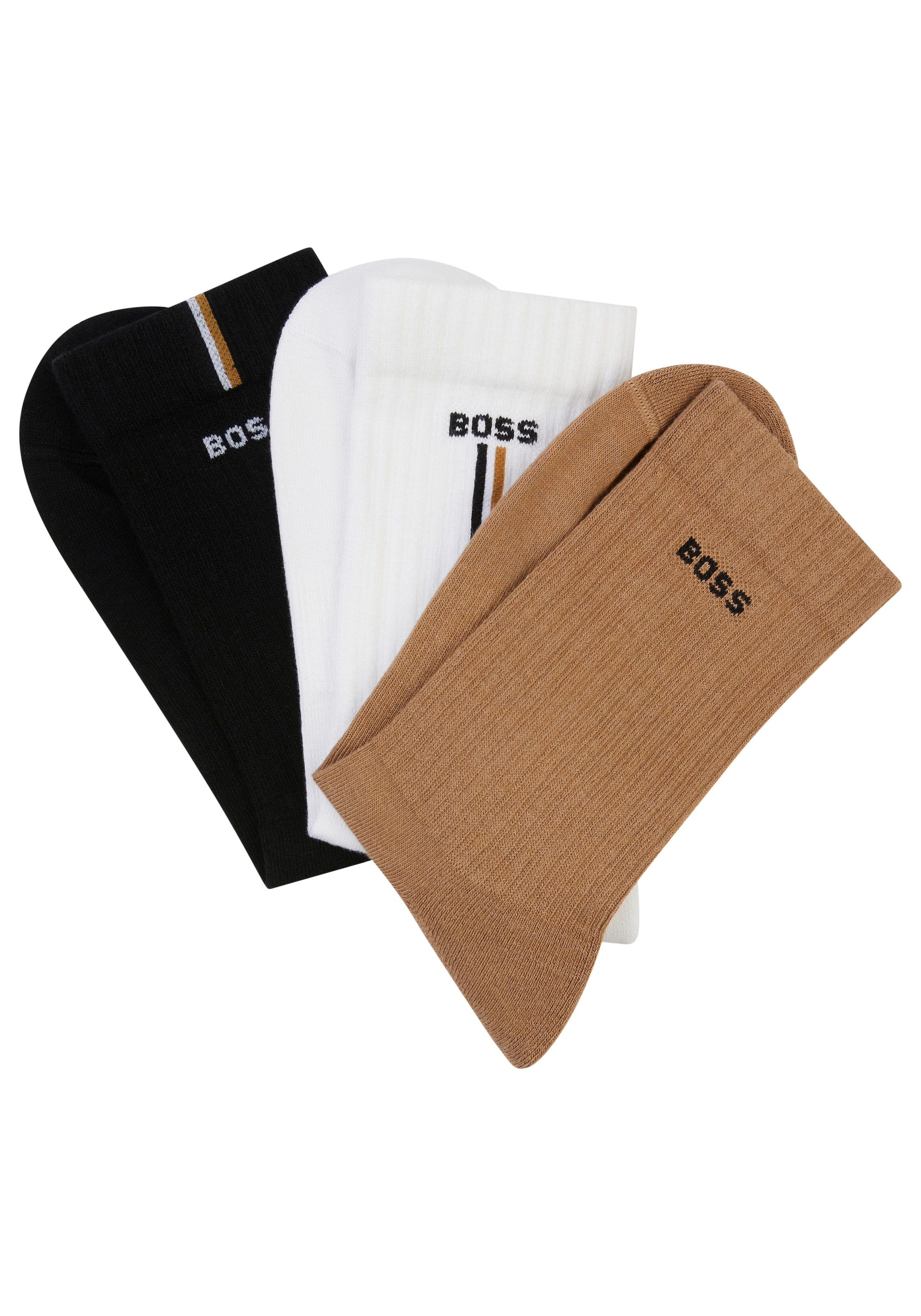 BOSS Freizeitsocken »3PQS VerticalLine VB«, kontrastfarbene Details