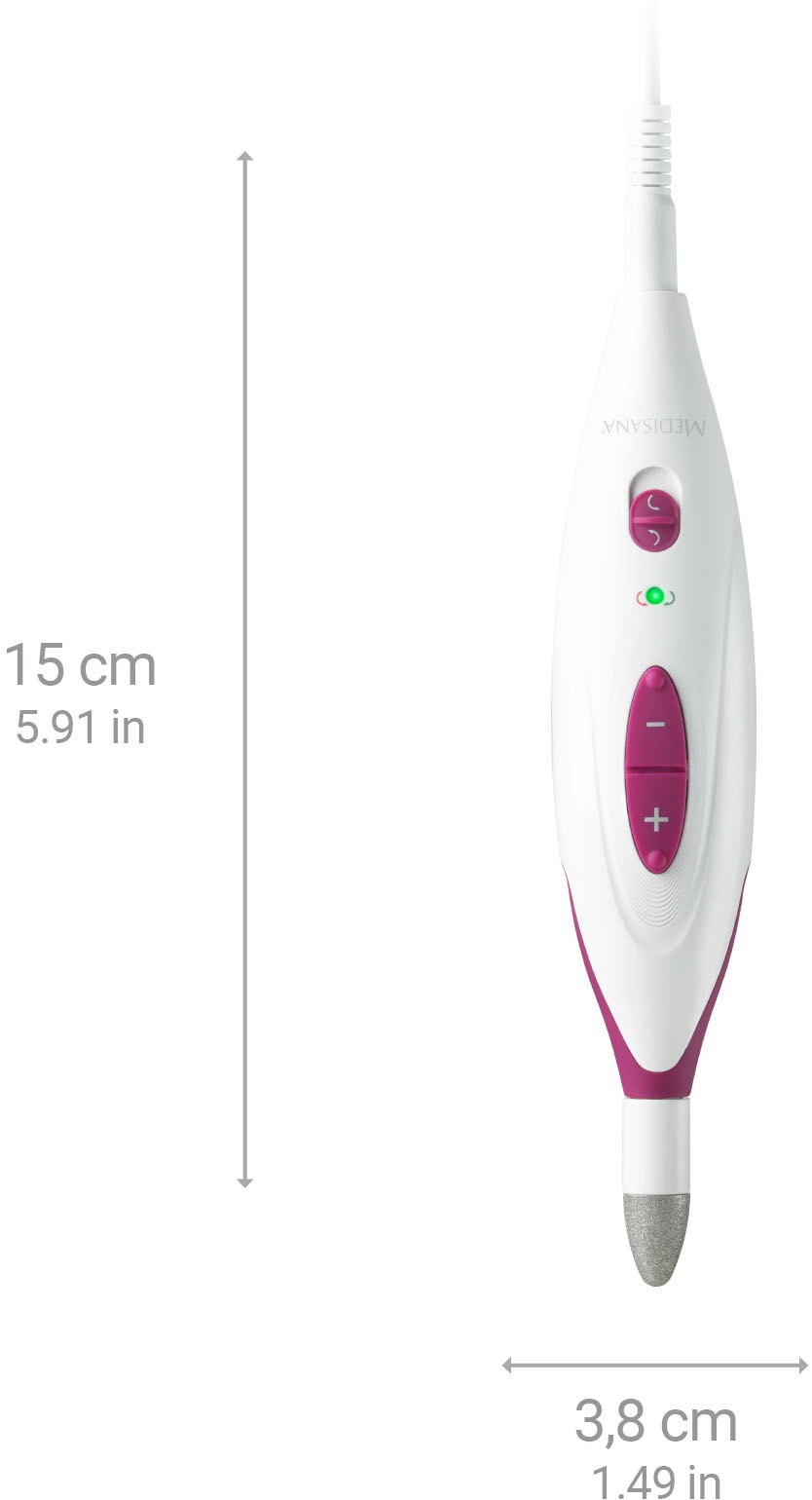 Medisana Maniküre-Pediküre-Set »MP 815«, für Nägel, Nagelhaut u. Hornhaut, 2 Stufen, Links-/Rechtslauf,Aufsätze