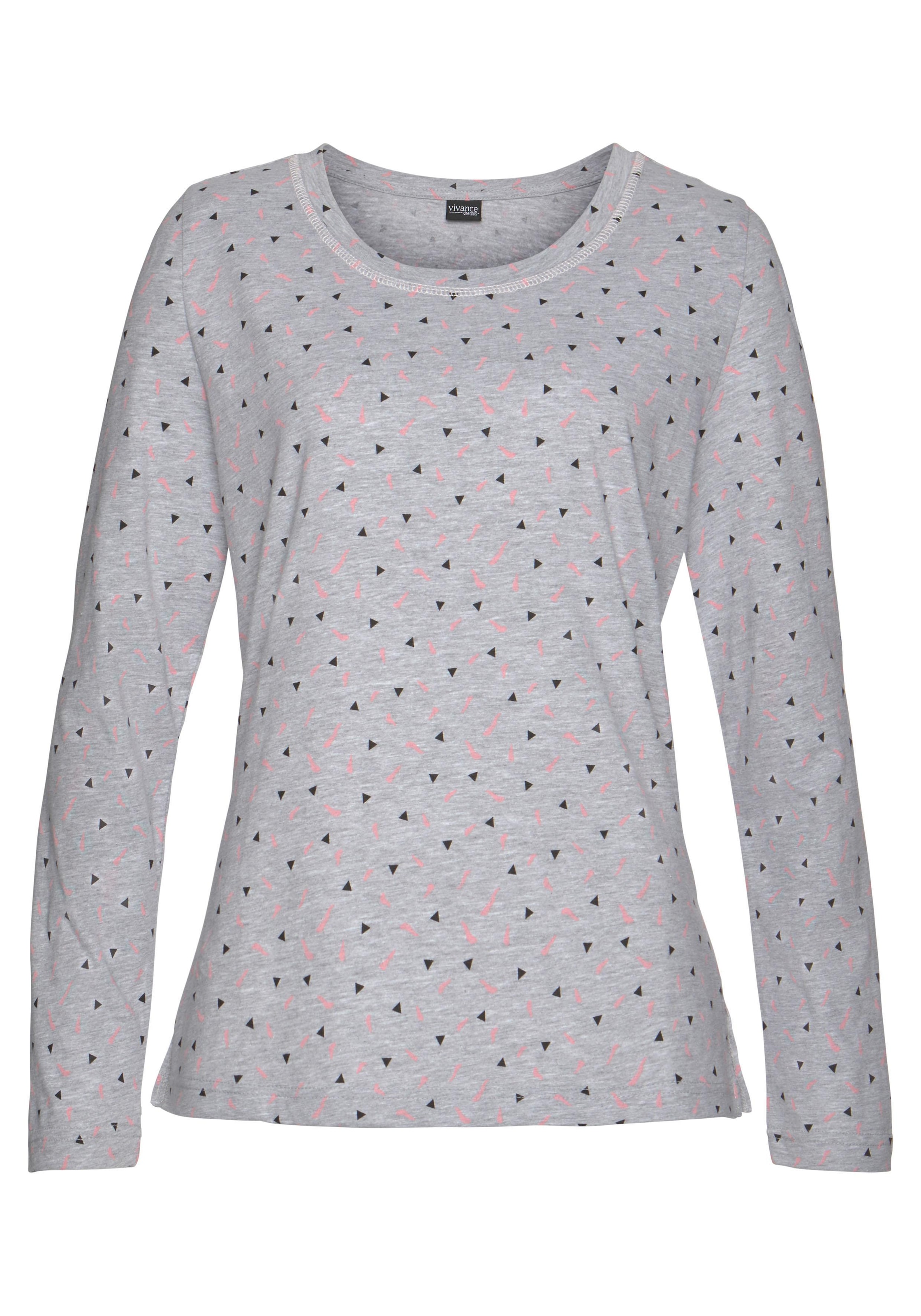 Vivance Dreams Pyjama, (2 tlg.), mit gemustertem Longsleeve