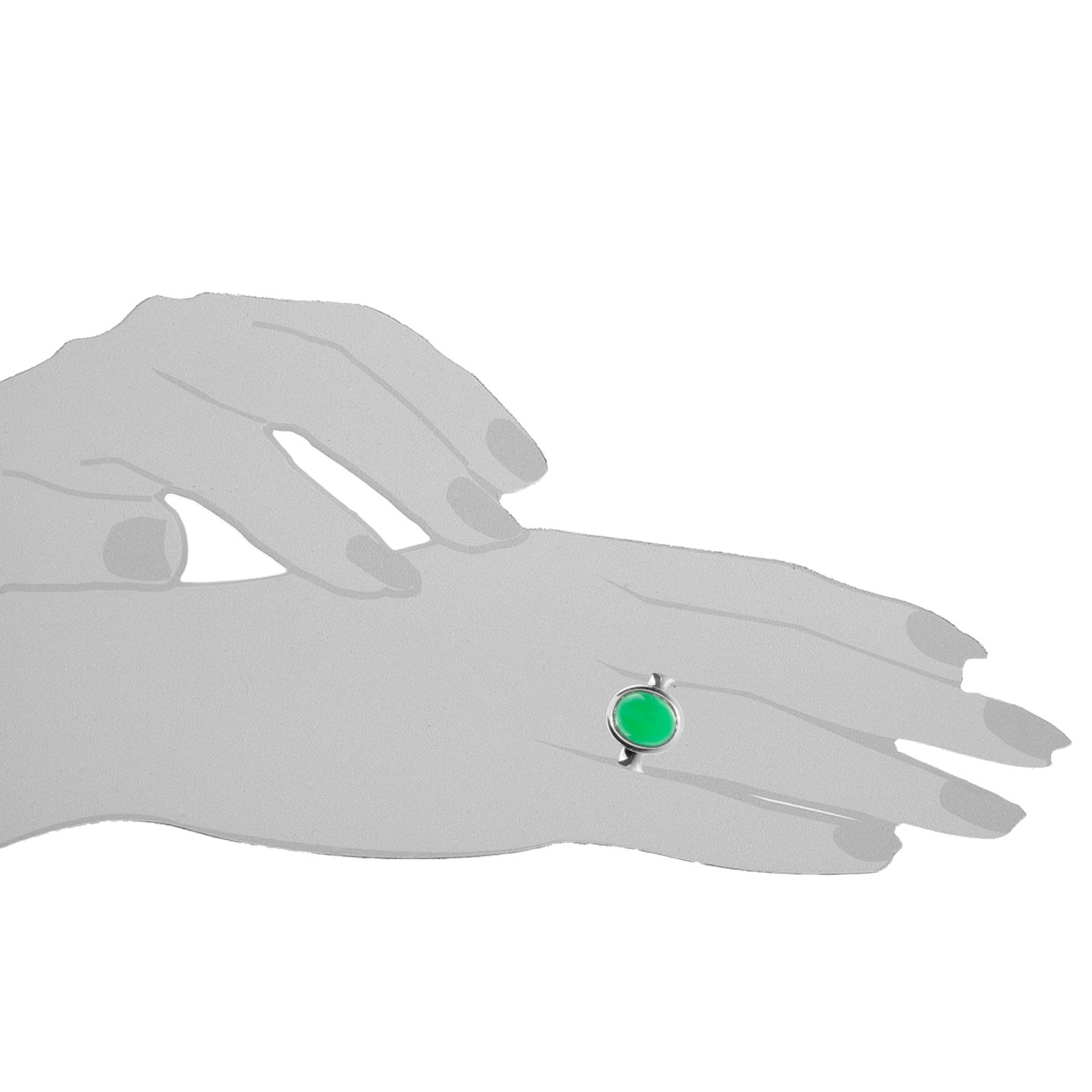 OSTSEE-SCHMUCK Fingerring »- Classic 12x10 - Silber 925/000 - Grünachat«