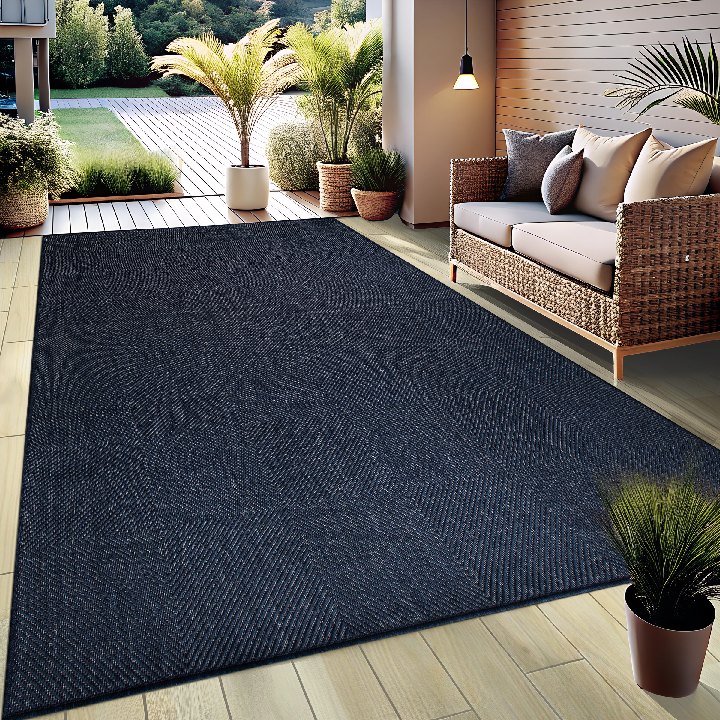 my home Teppich »Anna auch als Läufer erhältlich«, rechteckig, 3 mm Höhe, In- und Outdoor geeignet, Sisal-Optik, Wetterfest & UV-beständig
