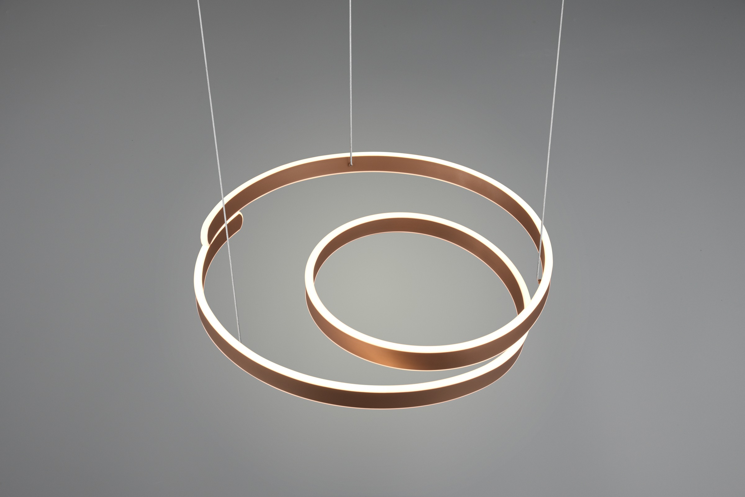 TRIO Leuchten LED Pendelleuchte »MARNIE, spiralförmige LED Hängelampe indirektes Licht warmweiß 3000K« LED-Board 1 Stk. Warmweiß 8000 Lumen höhenverstellbar 3 Stufen dimmbar Hängeleuchte Esszimmer