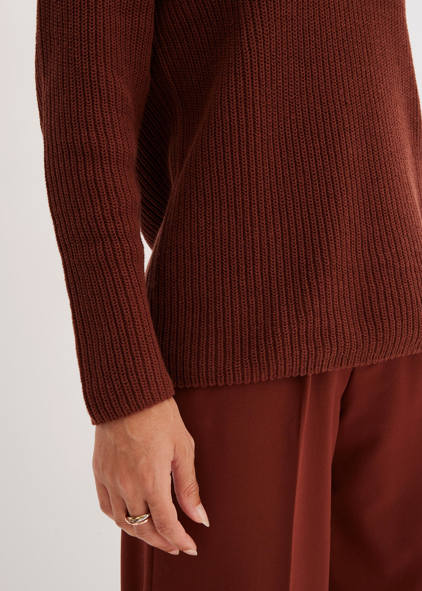 bonprix Strickpullover »Gerippter Pullover aus reiner Baumwolle« Gerippter Pullover aus reiner Baumwolle