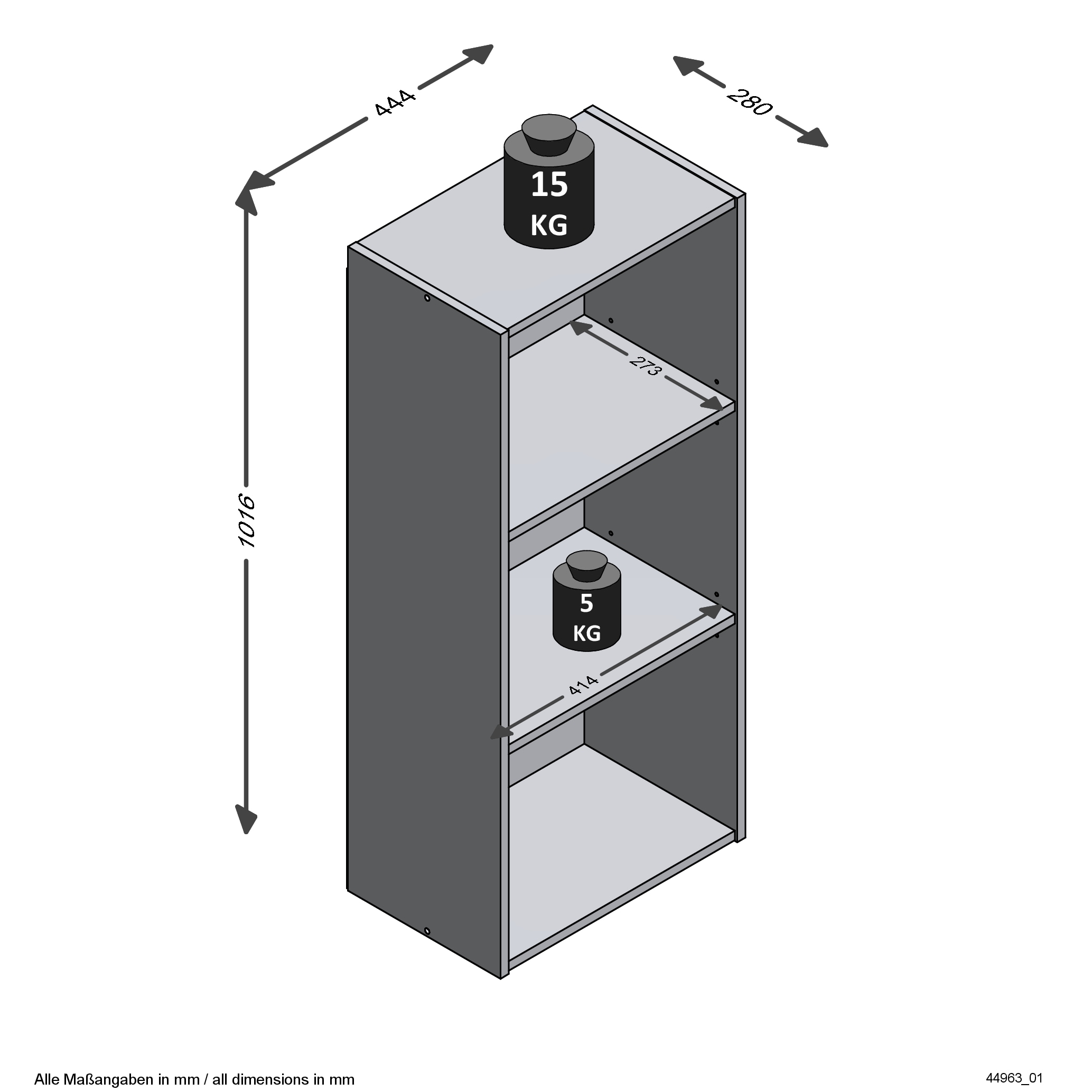 FMD Bücherregal »Bitz« offene Fächer, variable Einlegeböden, beliebig erweiterbar