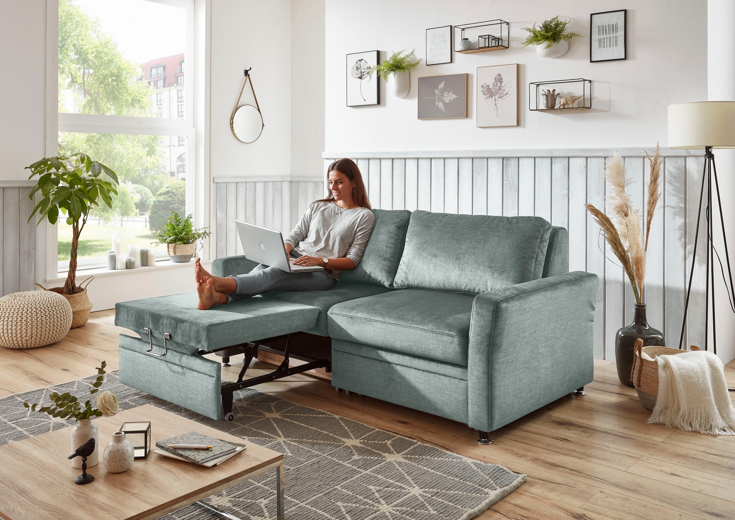 Die PlanBar Schlafsofa »MP-PD19021« mit Längsschläferfunktion 80 bzw. 160x210 cm