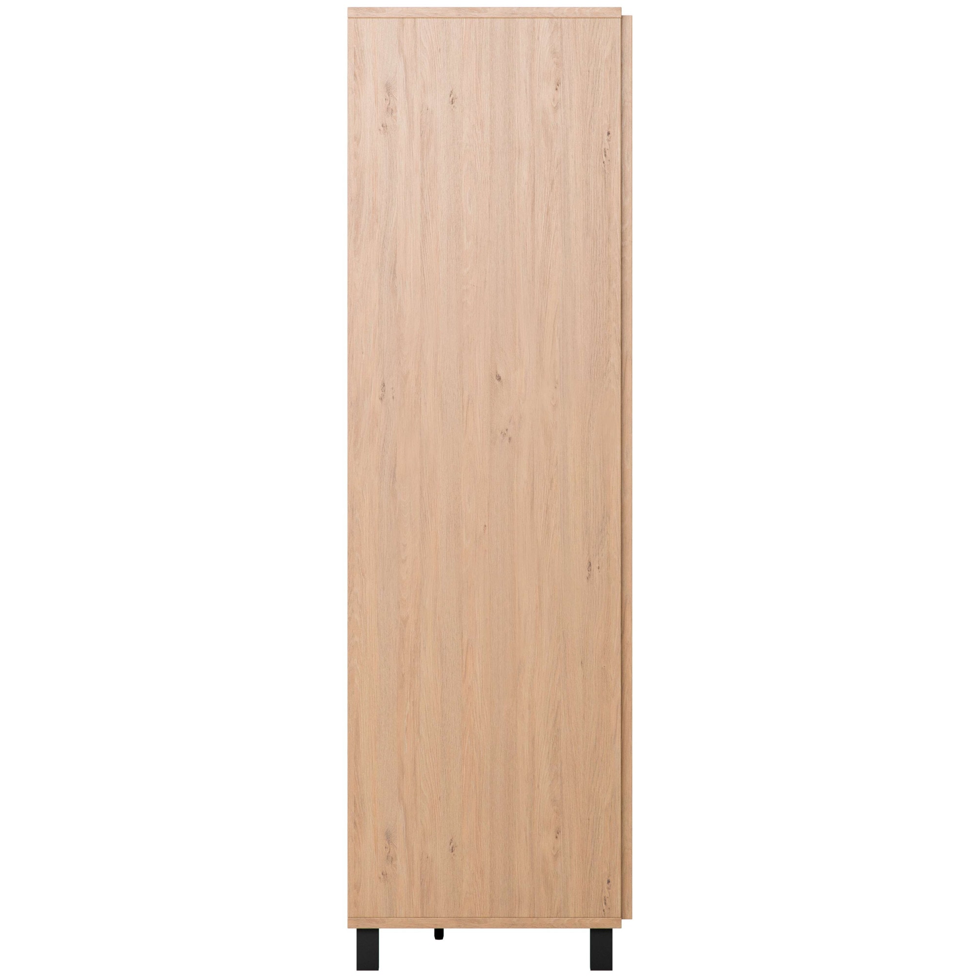 VOX Kleiderschrank »SIMPLE Garderobe, Wäscheschrank mit 5 Einlegeböden und 2 Kleiderstange«, mit 2 Drehtüren und schwarzen Griffen, Maße B/T/H: 92,5/57/189,5 cm