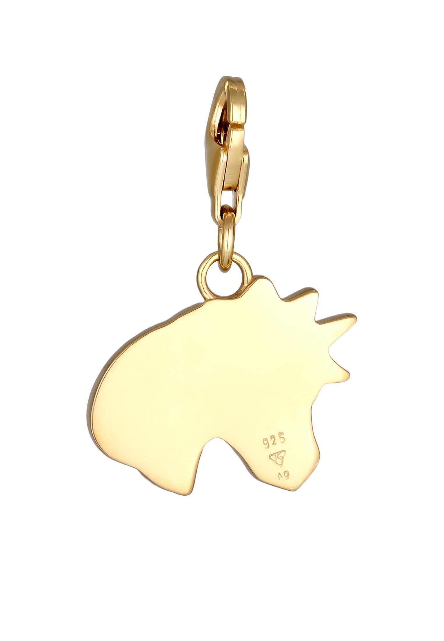 Elli Charm-Einhänger »Charm Anhänger Emoji Einhorn Emaille 925 Sterling Silber«