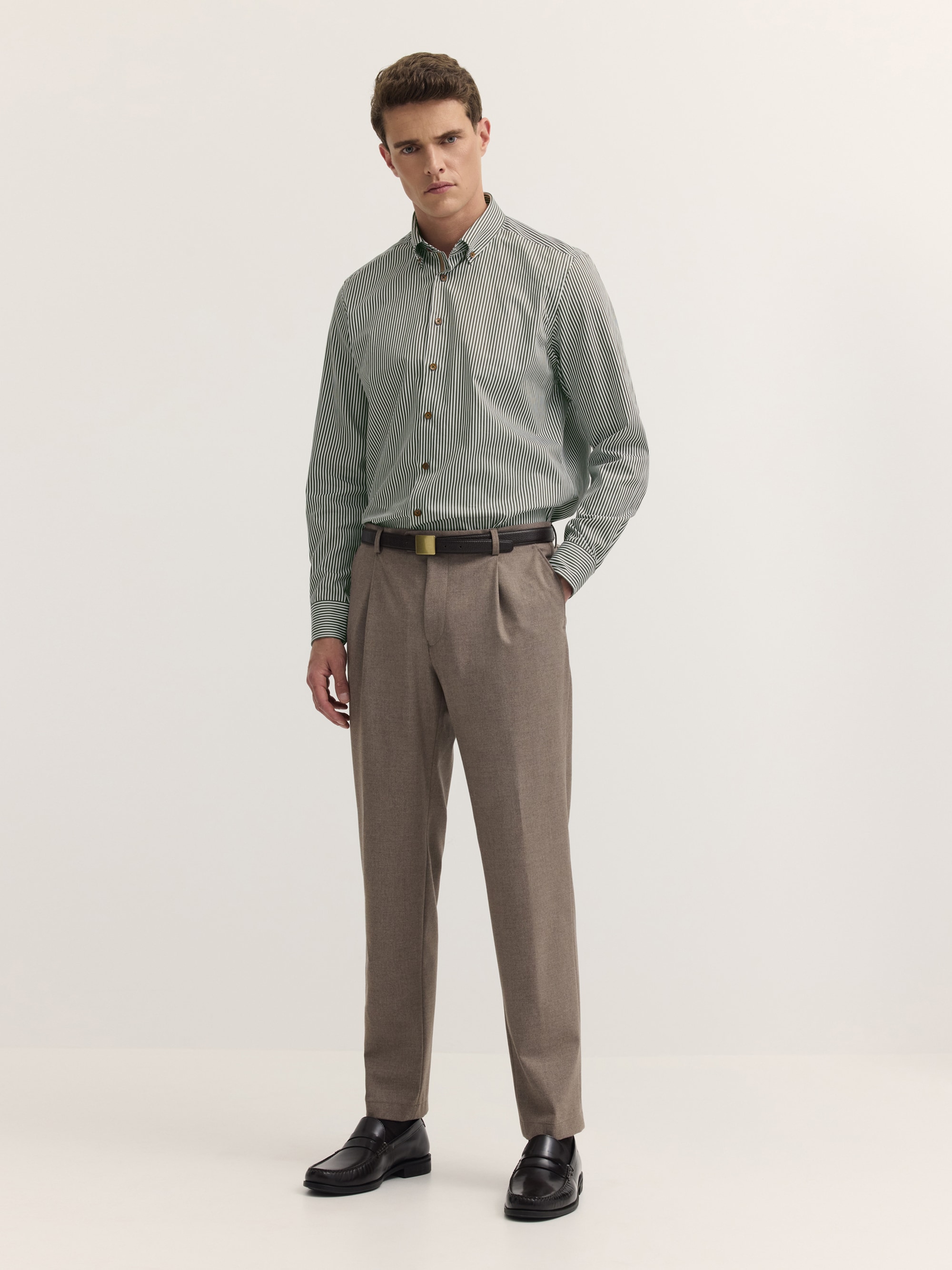 bugatti Langarmhemd »Modern Fit« Modern Fit Baumwolle Gestreift Button-Down