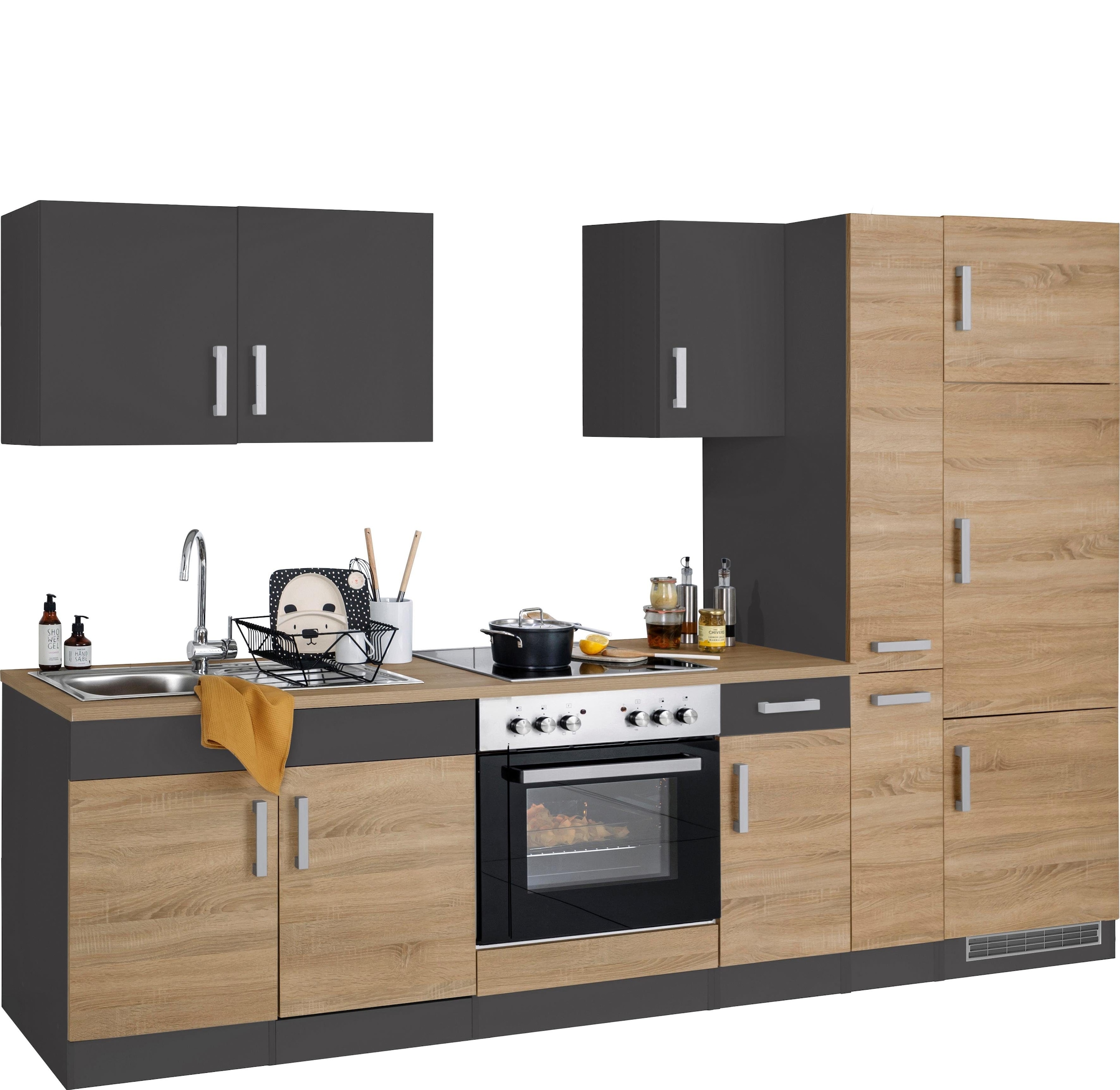 KOCHSTATION Küchenzeile »KS-Gera« Breite 300 cm, wahlweise mit E-Geräten, mit Arbeitsplatte