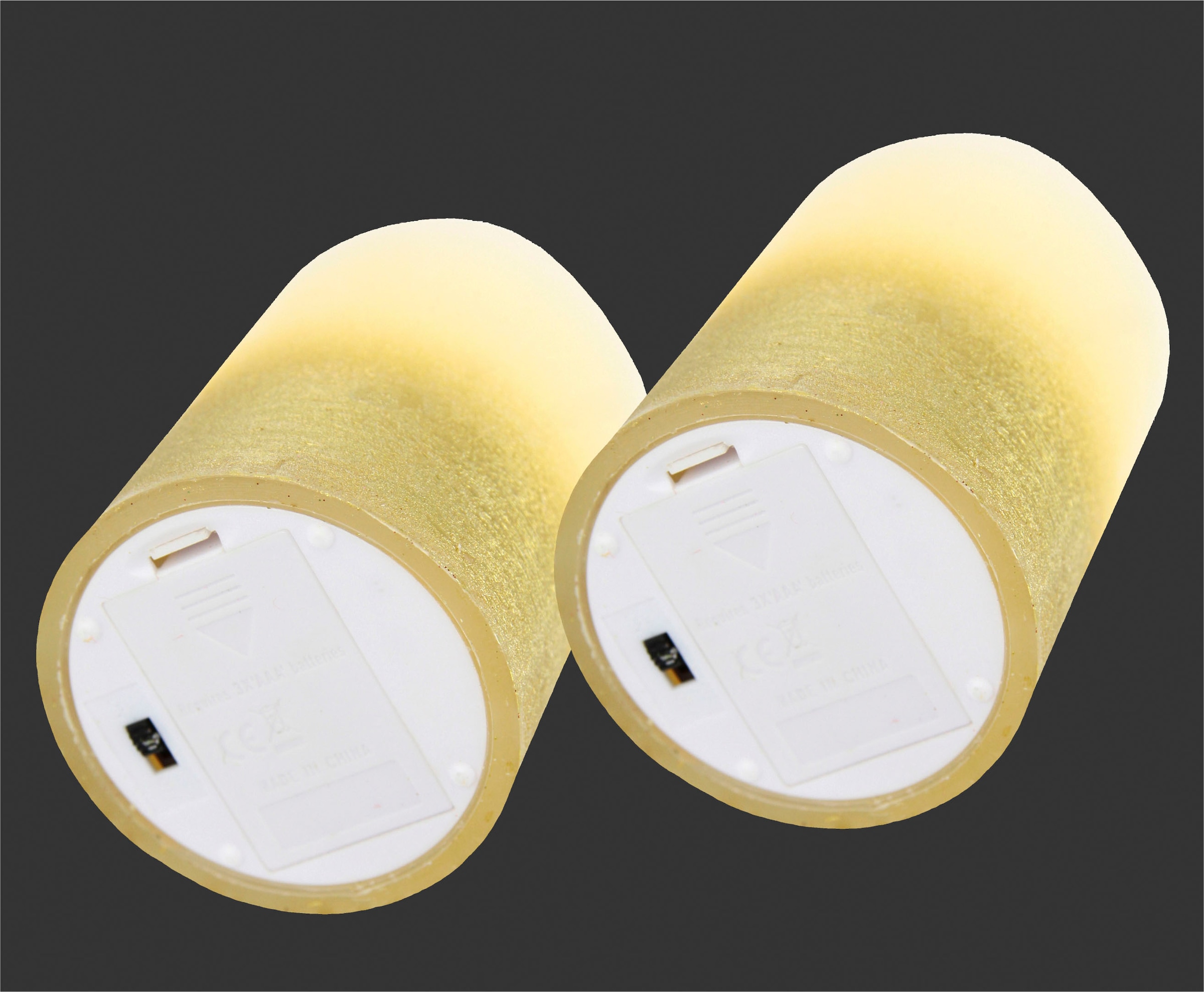 I.GE.A. LED-Kerze »LED-Kerzen Flackernd Warmweiß 2er Set Stumpenkerze Deko Valentinstag«, Romantische Dekoration Rosa Echtwachs romantisch
