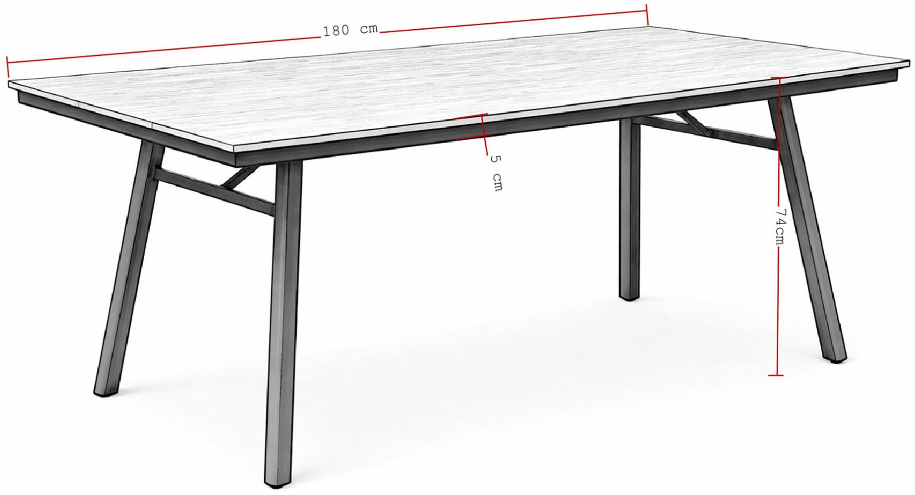 Destiny Garten-Essgruppe »LUCCA SAN MARINO  4 Se + Tisch RE 180x90cm holzf./ taupe« Set,  Aluminium, Rope, Polywood