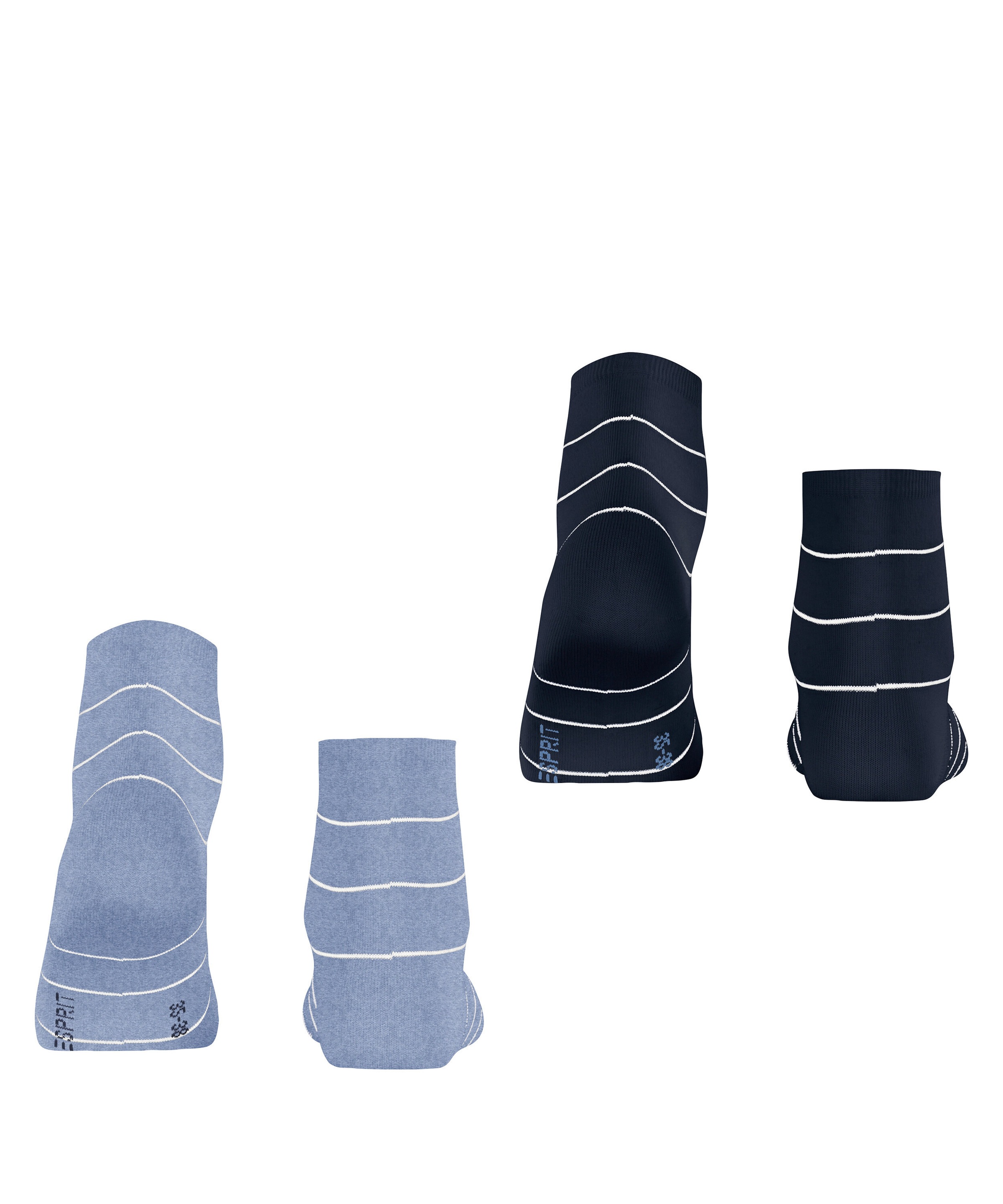 Esprit Kurzsocken »Fine Line« 2 Paar,  mit feinem Streifenmuster, schmales Bündchen