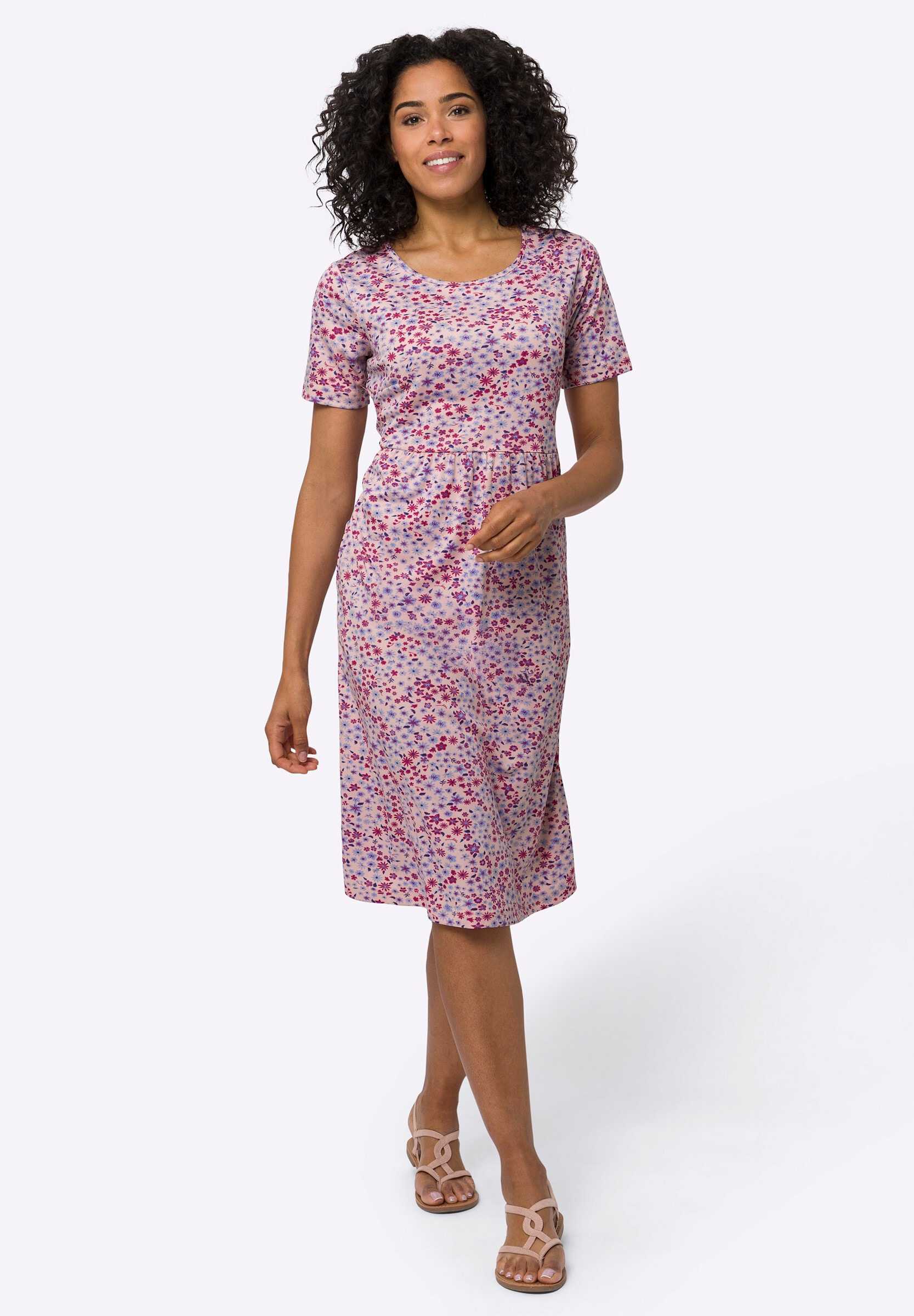 Sieh an! Shirtkleid »Jersey-Kleid Jerseykleid mit ausgestelltem Rockteil« Eingrifftasche