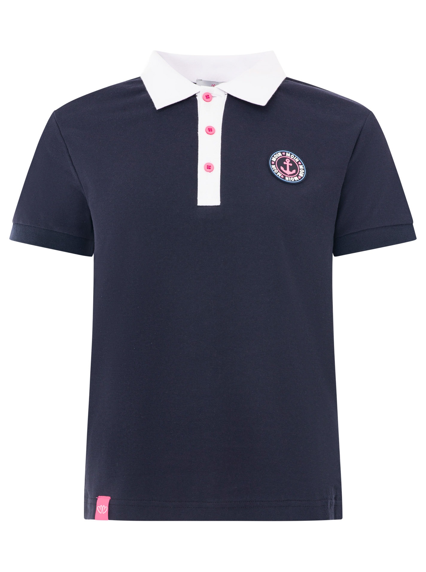 Zwillingsherz Poloshirt »Maritim« kontrastierende Polokragen mit Knopfleiste, Brustlogo mit Anker