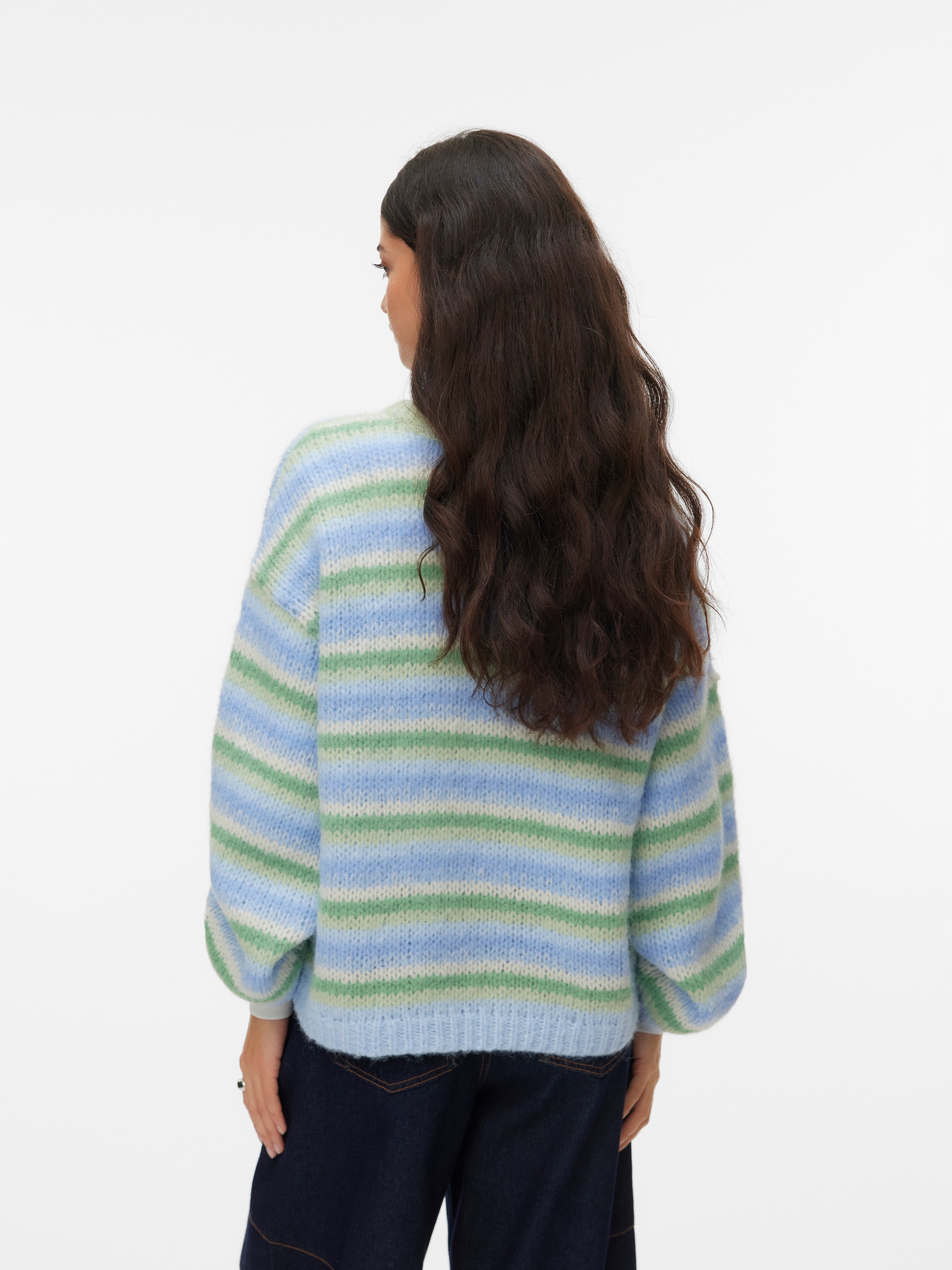 Vero Moda Strickpullover »VMMAYBE STRIPE LS O-NECK PULLOVER NOOS« Kunstfaser, loose fit