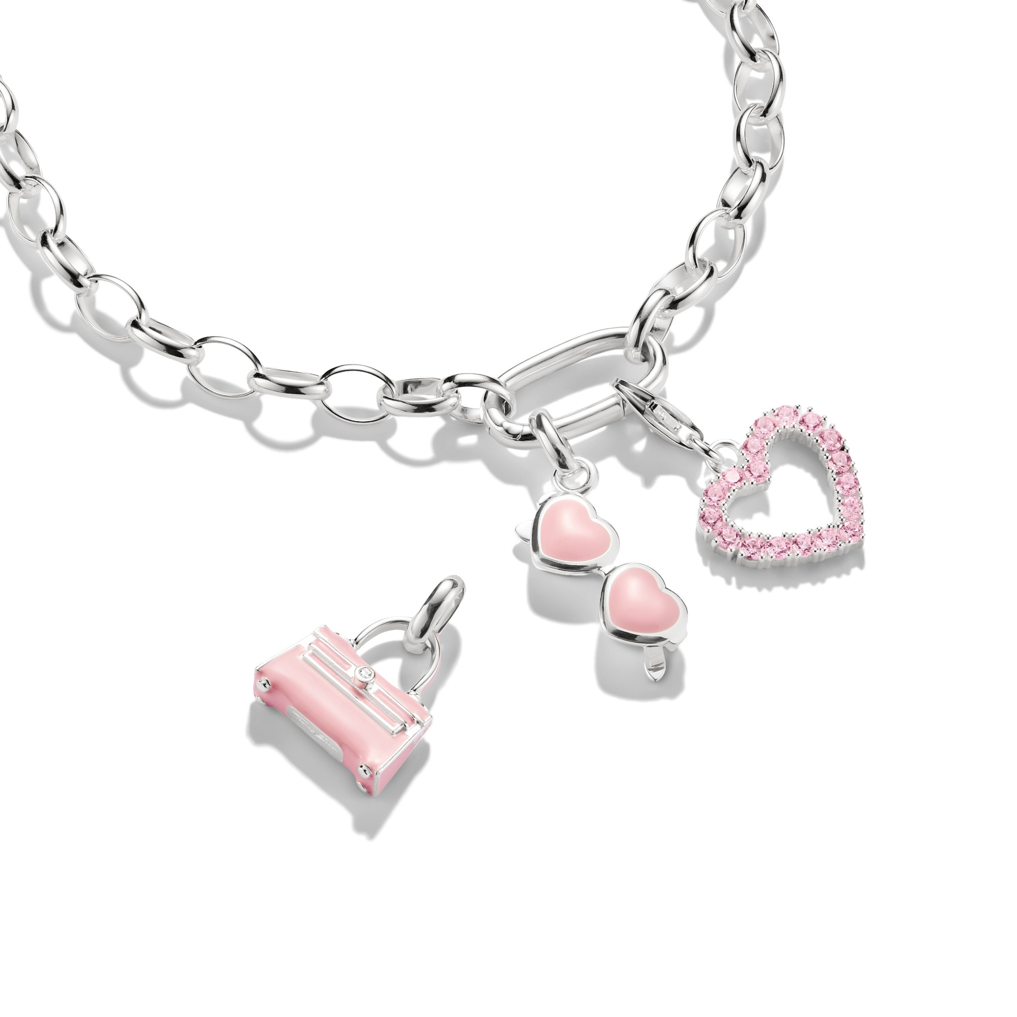 THOMAS SABO Charm-Einhänger »Charm Pink Sunglasses - Connect« Emaille