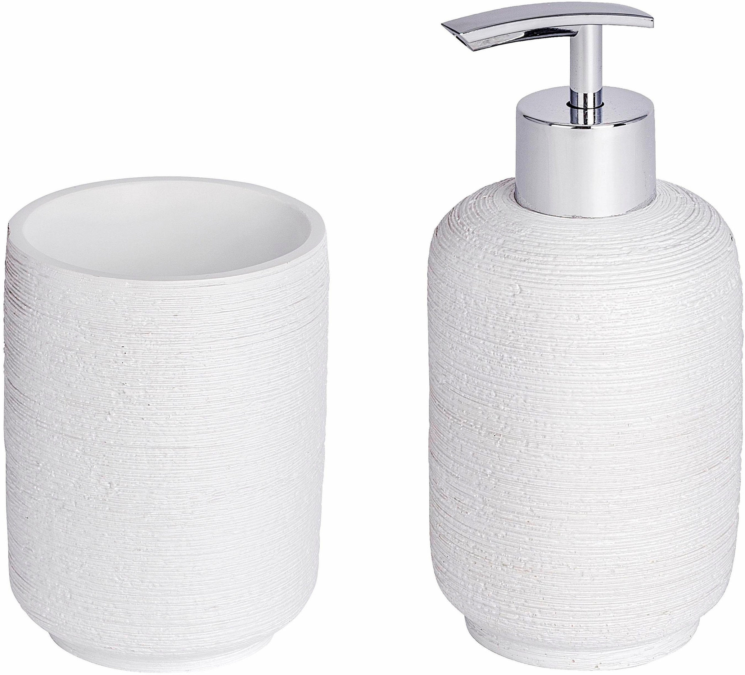 WENKO Badaccessoire-Set »Goa Neo«, (Set, 2 tlg.), nachfüllbarer Seifendosierer