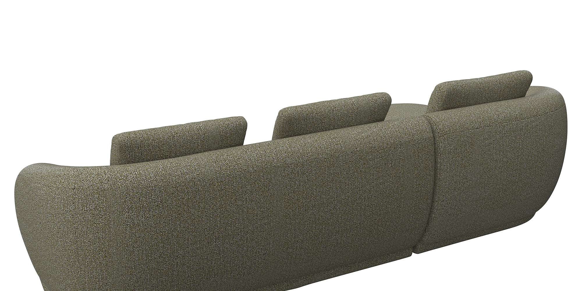 FLEXLUX Wohnlandschaft »Torino, rund, L-Form, Sofa-Ecke mit Recamiere, Longchair-Sofa«, Modernes, organisches Sofa-Design, Kaltschaum, Wellenunterfederung