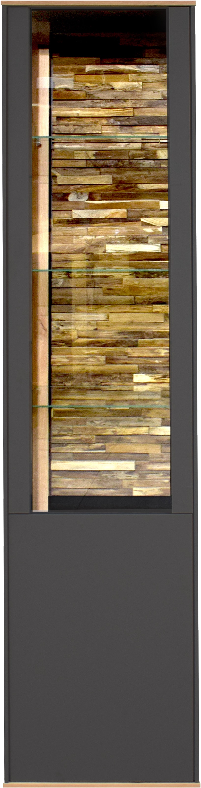 Mäusbacher Standvitrine »Faro« Faro Standvitrine: B 43 cm, Holz/Glas-Tür, LED-Licht, Push to open., Größe B/H/T: 43 cm x 180 cm x 42 cm